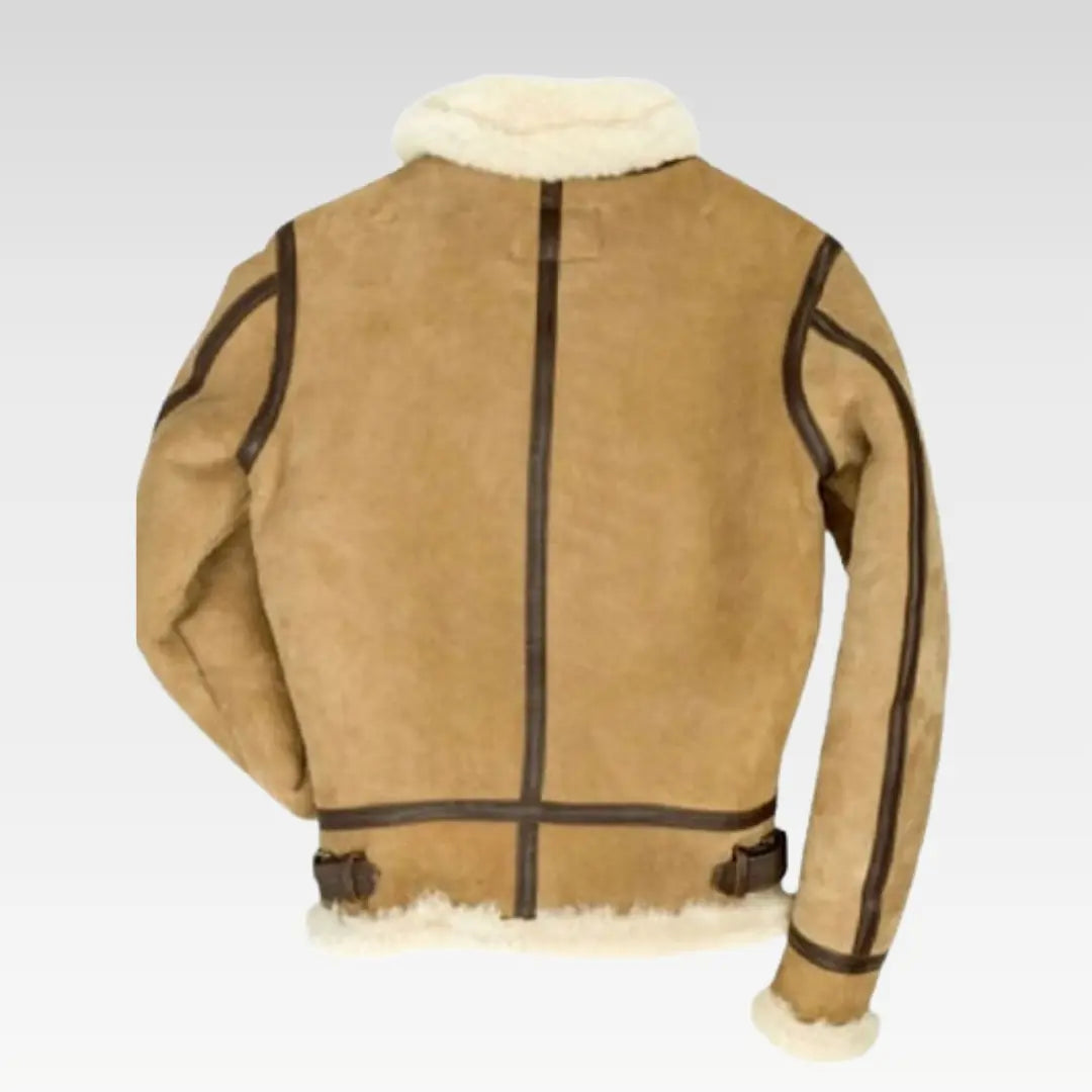 BOMBER SUEDE LEATHER SHEARLING JACKET