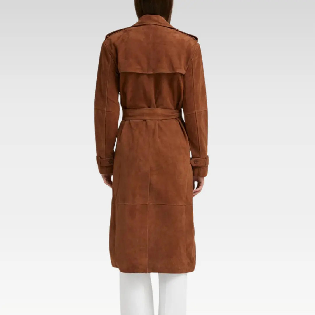 Belle de Jour Cognac Suede Trench
