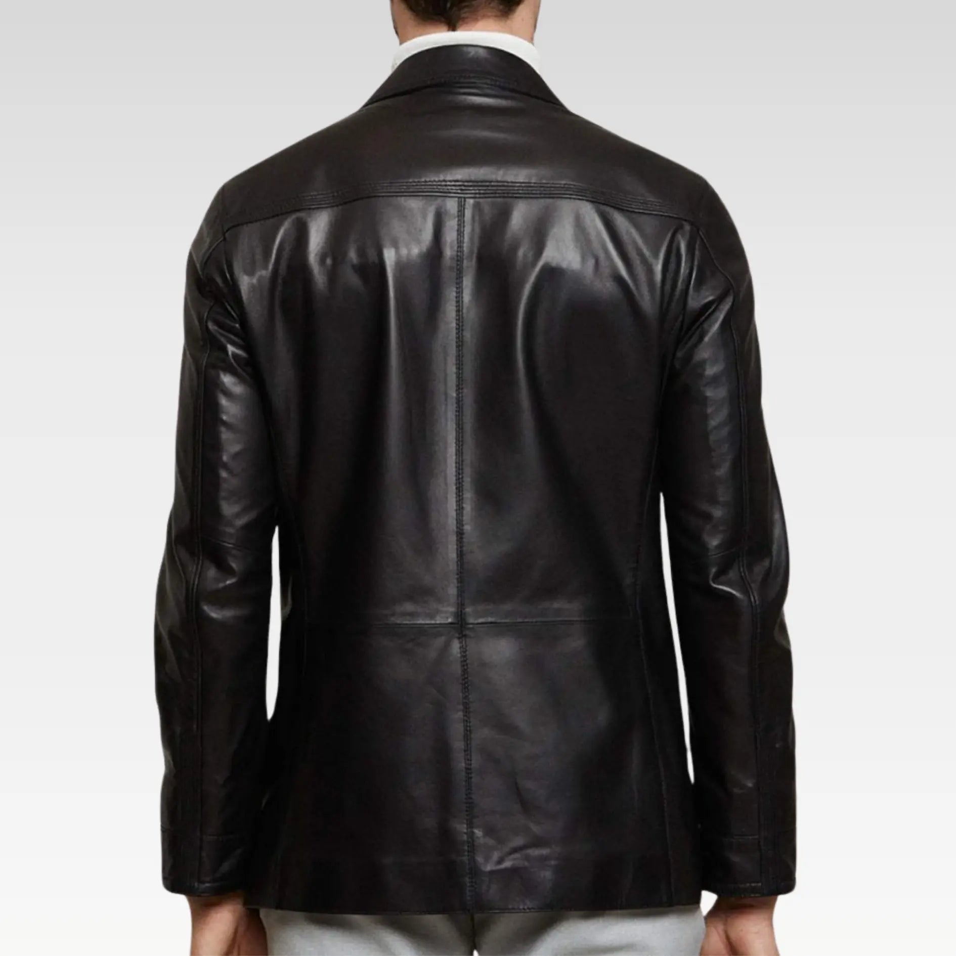 Silva Black Leather Blazer