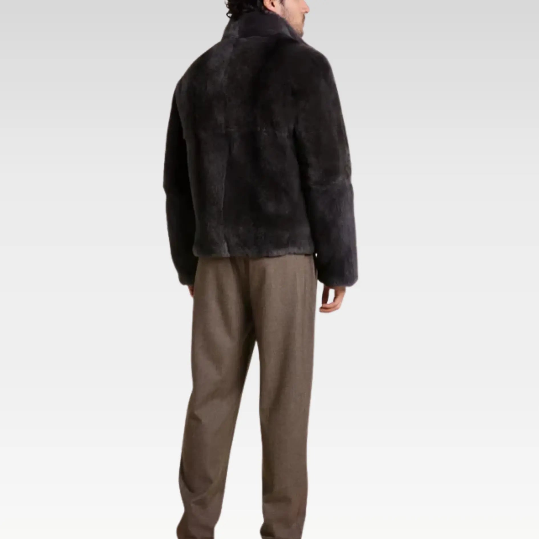 Brown fur jacket men