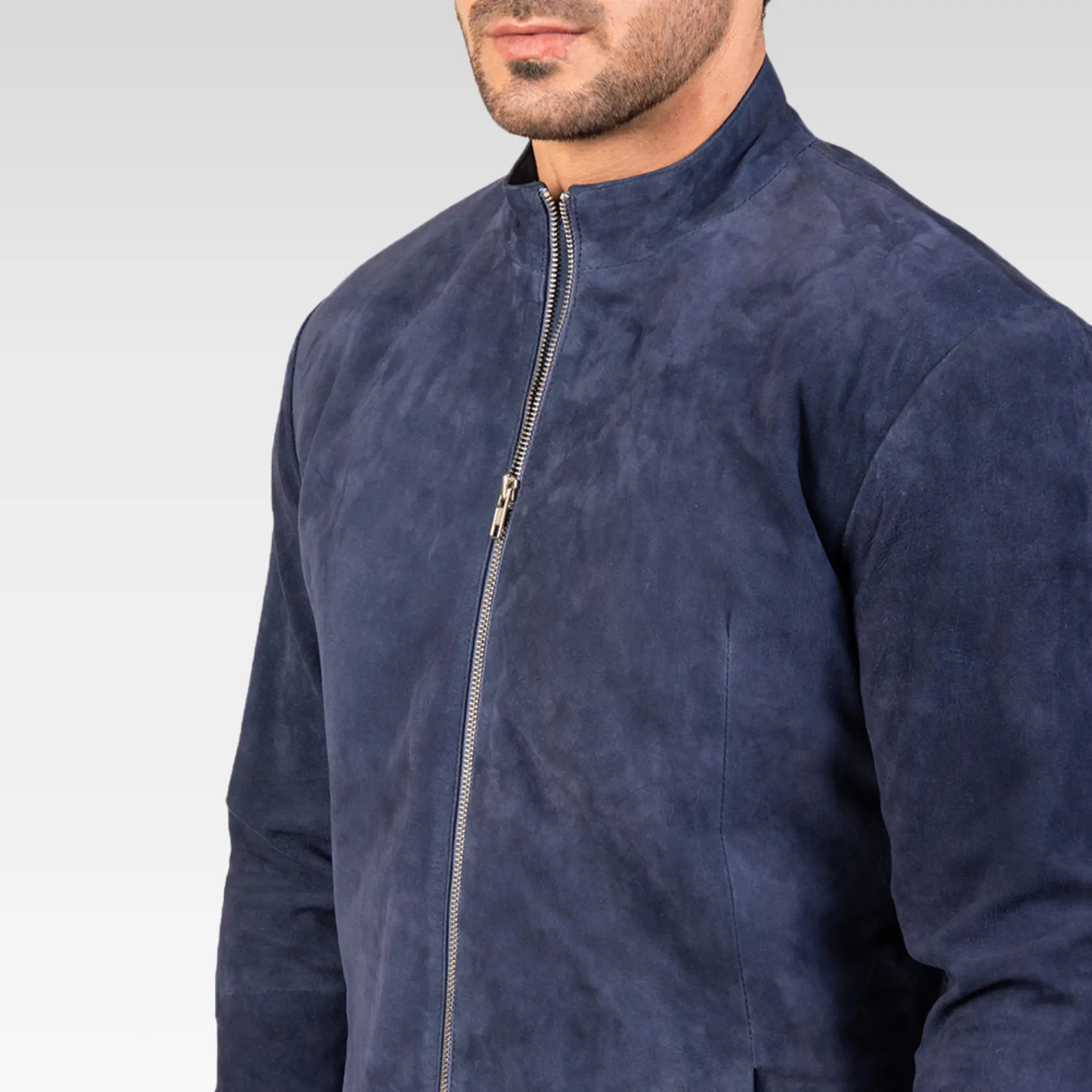 Charcoal Black Suede Biker Jacket