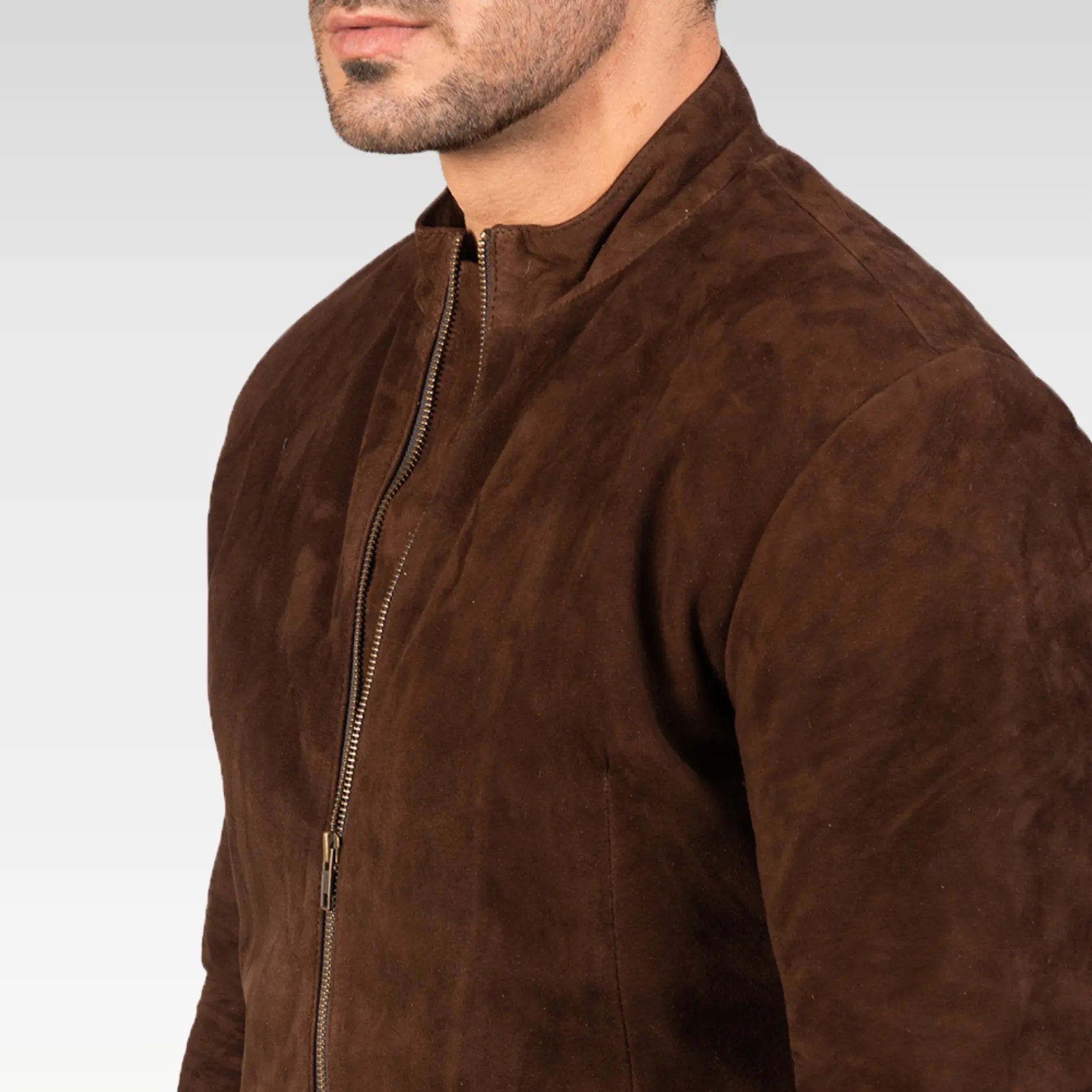 Charcoal Black Suede Biker Jacket