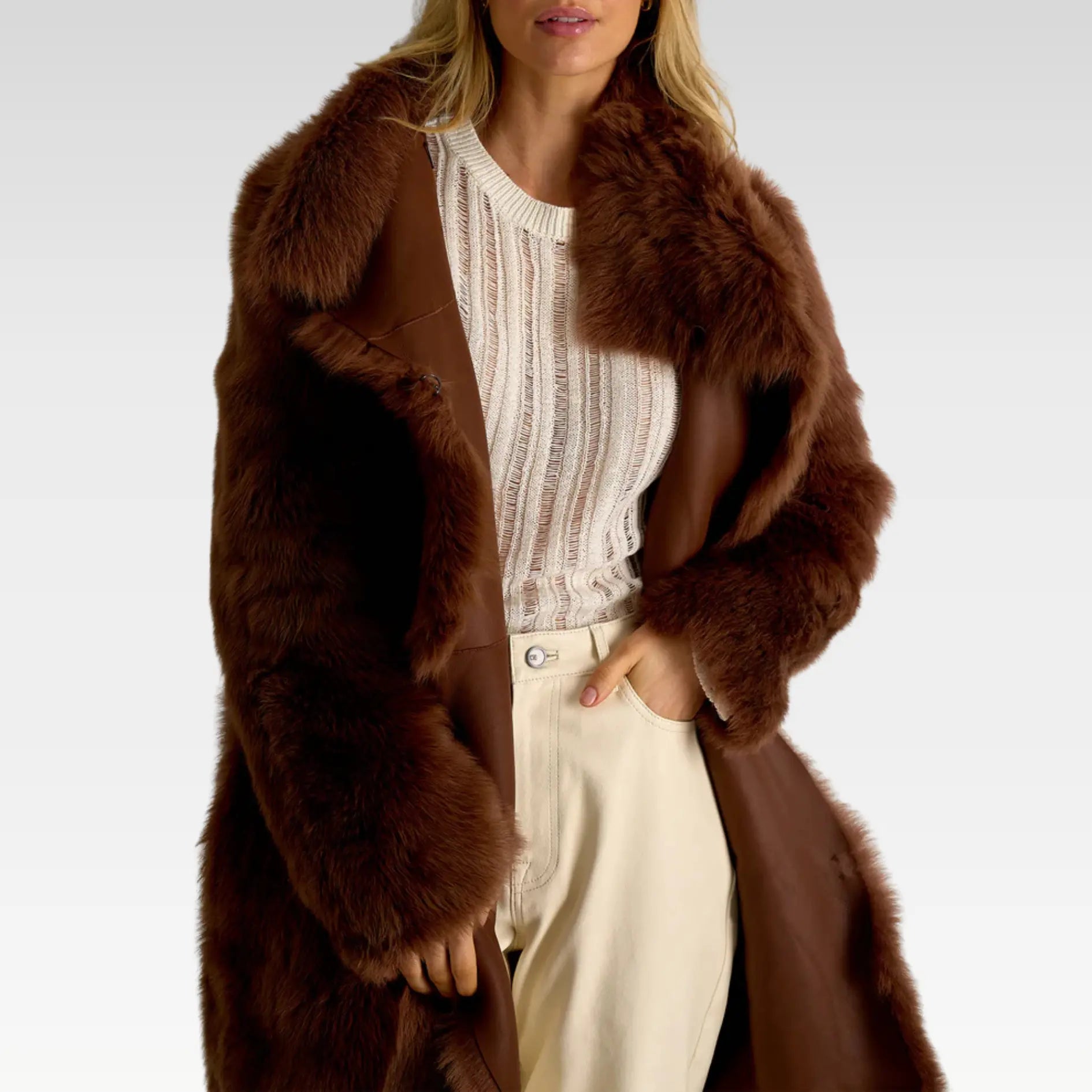 Chelsea Slouch Shearling Coat Noccialo Shearling