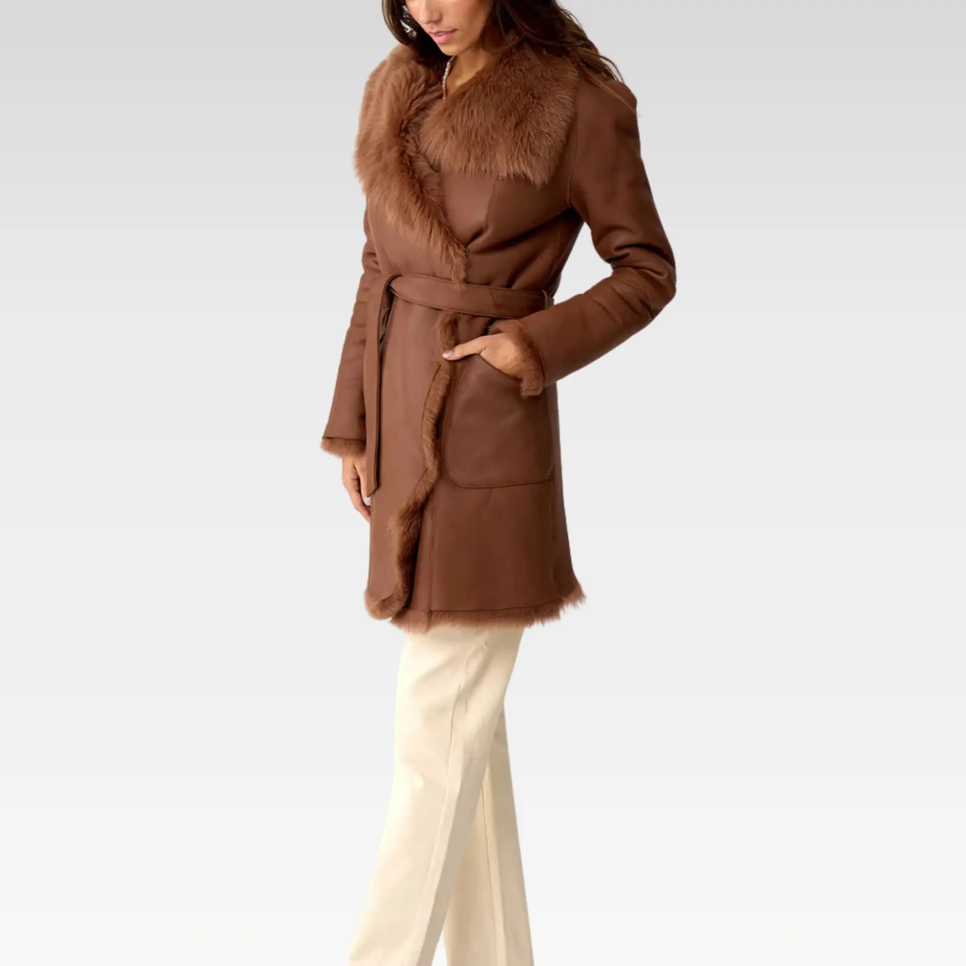 Chelsea Slouch Shearling Coat Noccialo Shearling