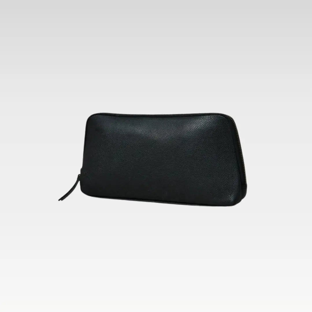 Classic Black Leather Clutch