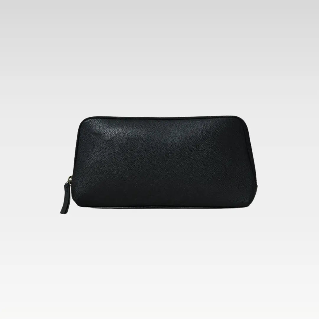 Classic Black Leather Clutch