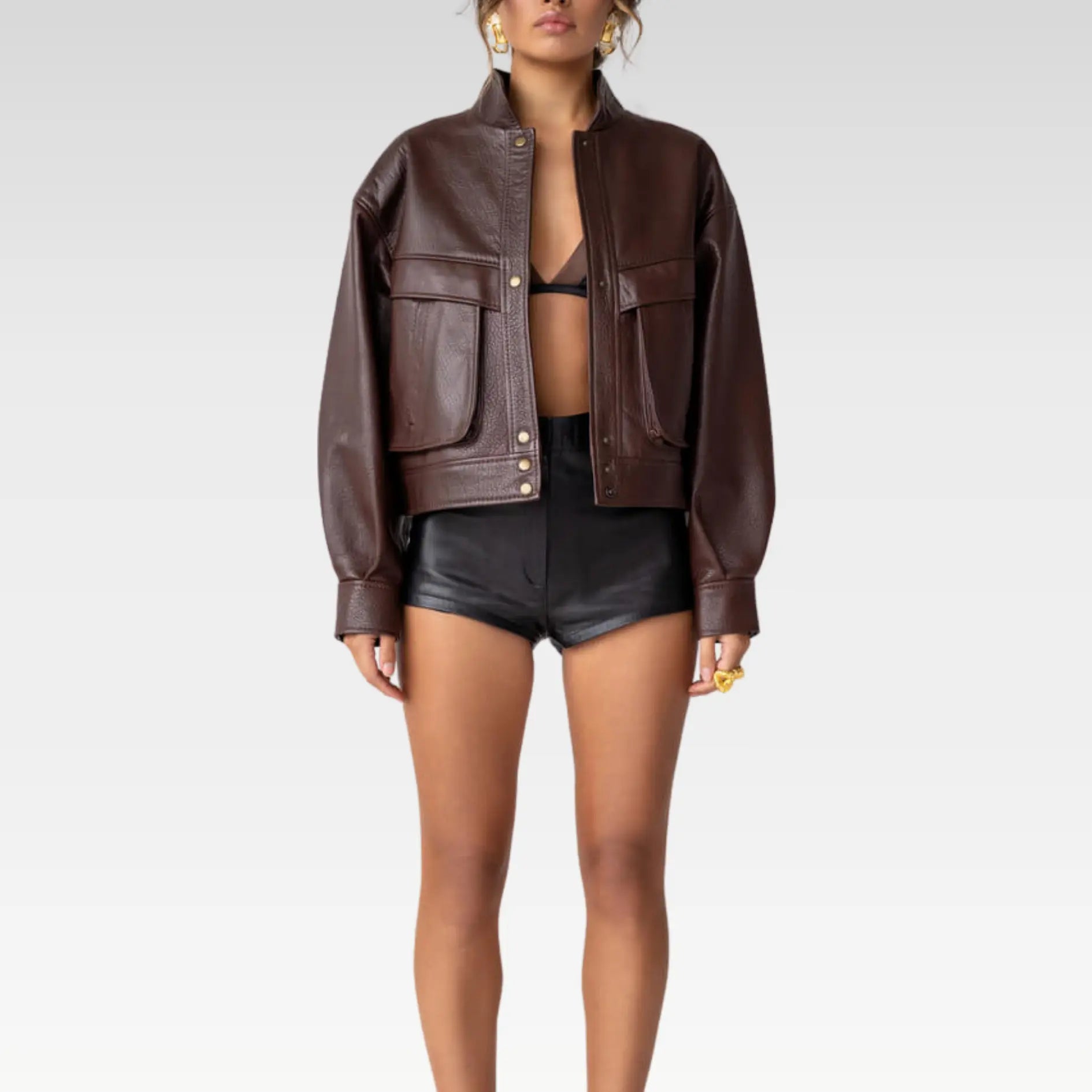 Dark Brown Oversized Utility Jacket