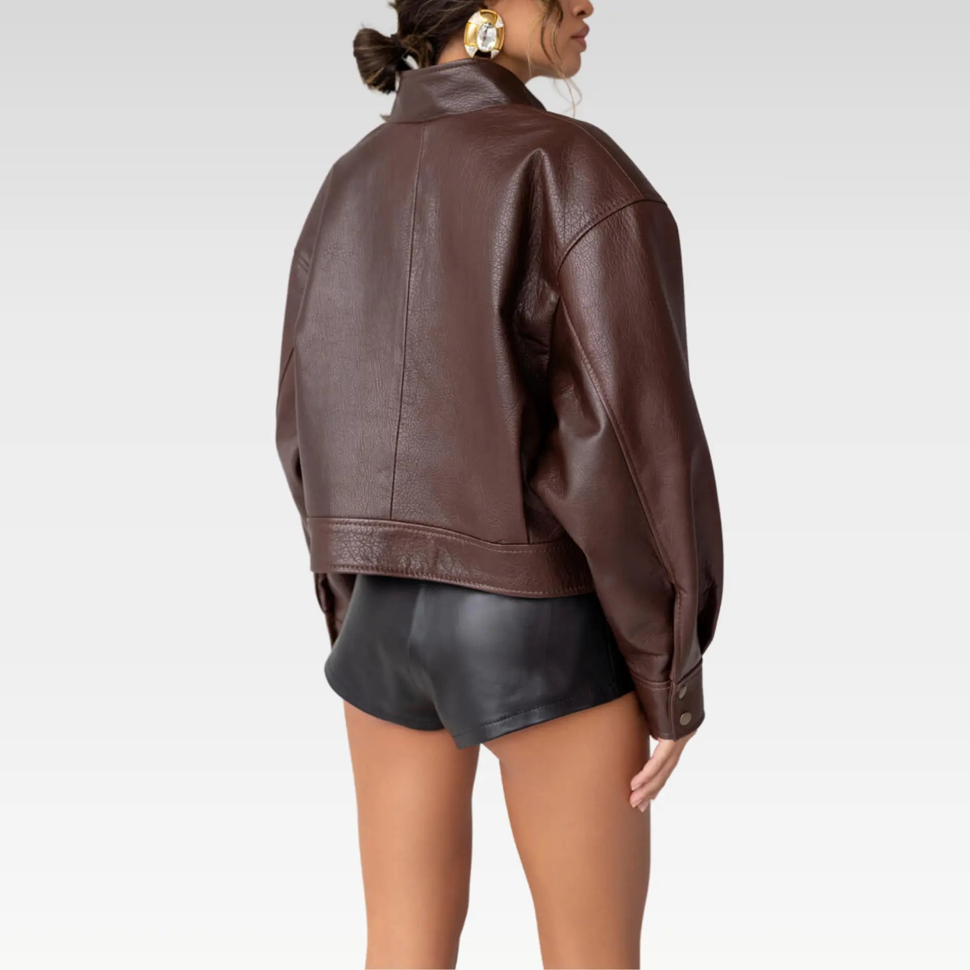 Dark Brown Oversized Utility Jacket