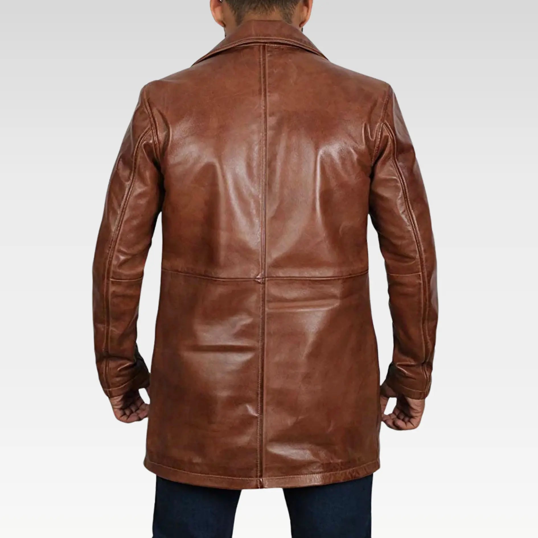 Distressed Leather Jacket Coat Men