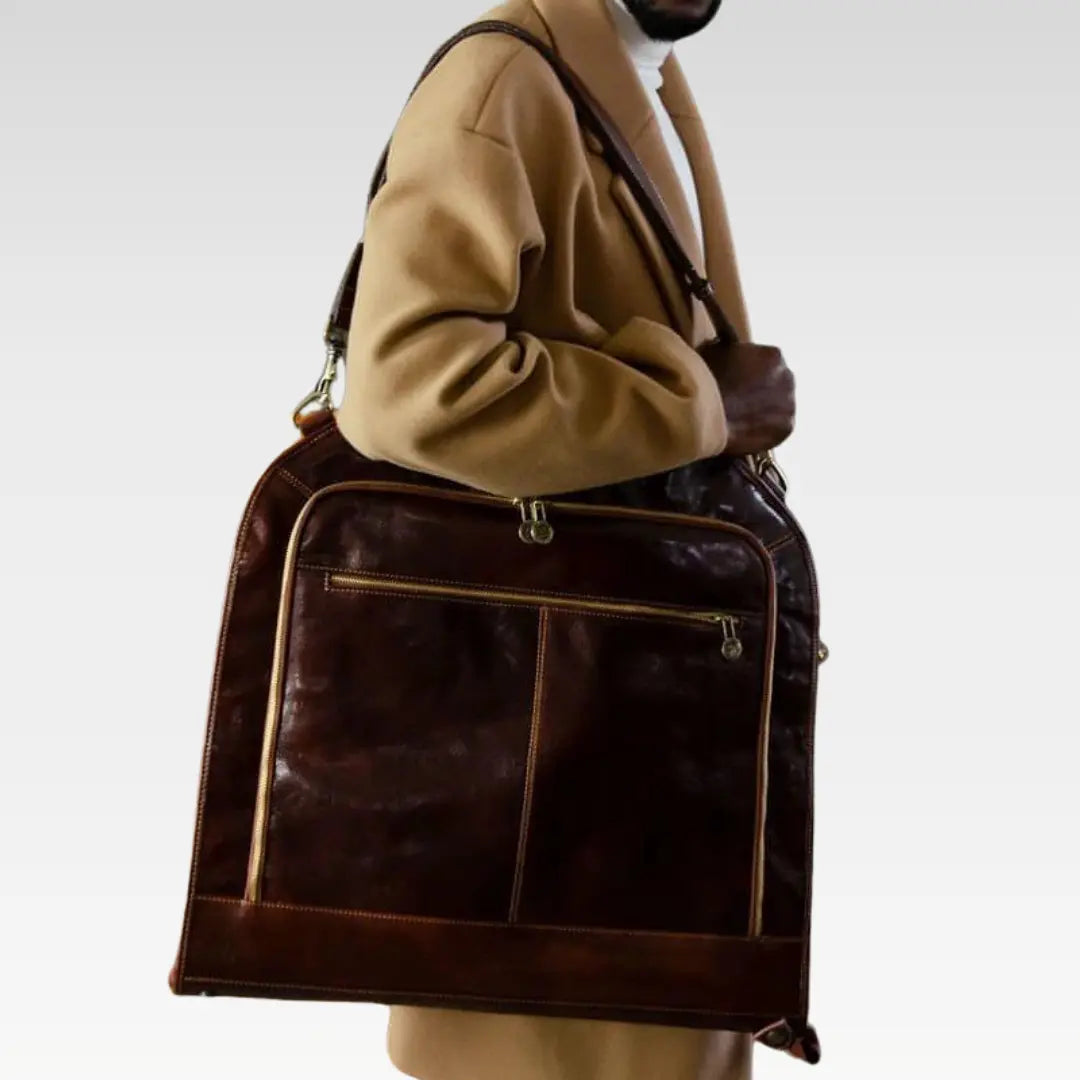 Full Grain Italian Leather Garment / Suit Bag
