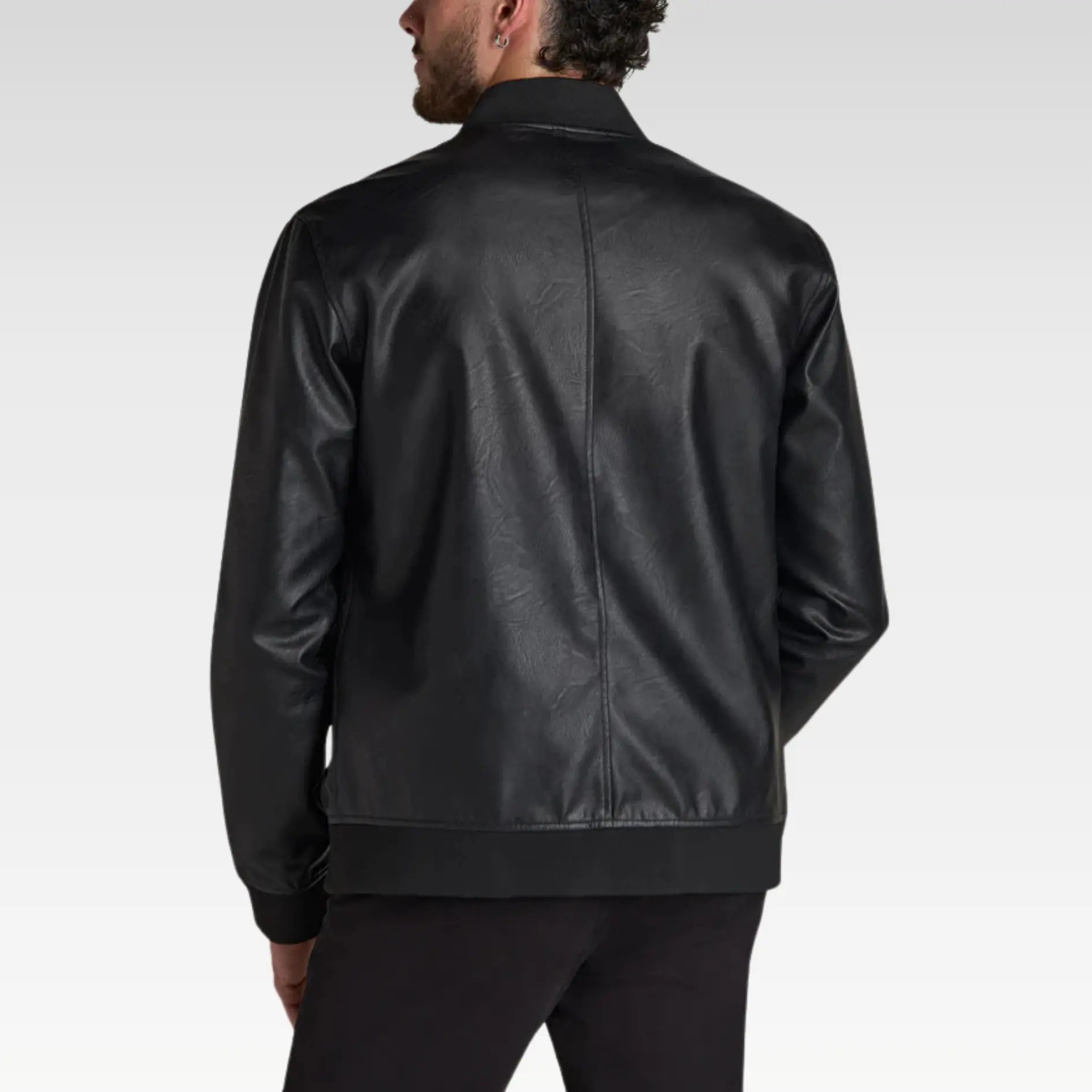 Faux Leather Bomber Jacket
