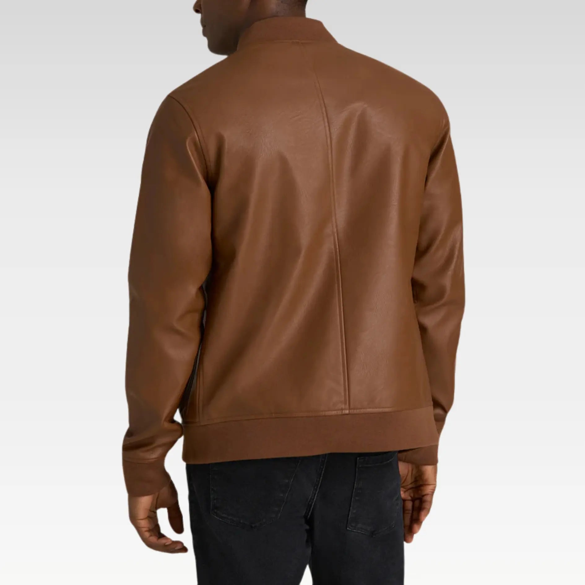 Faux Leather Bomber Jacket