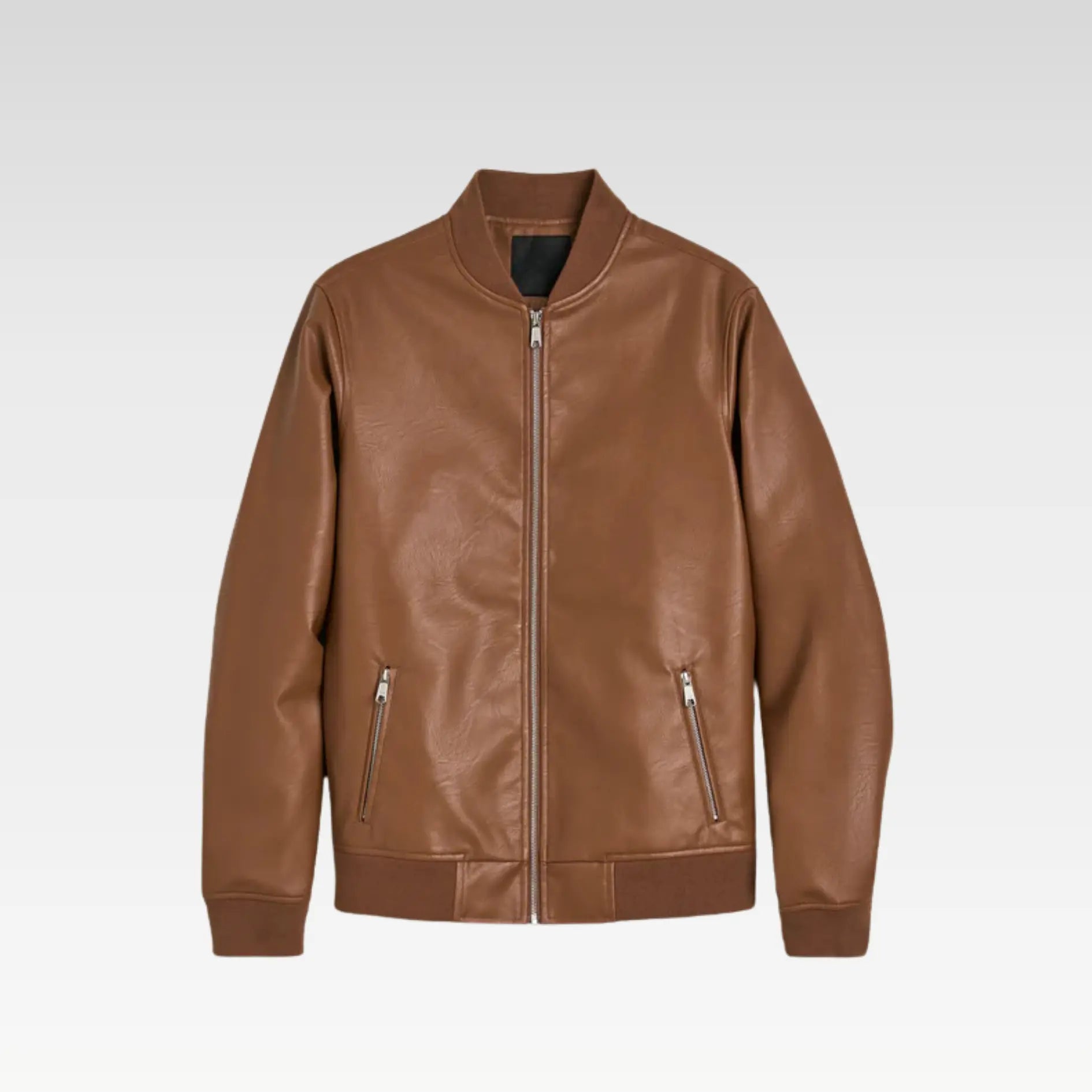 Faux Leather Bomber Jacket