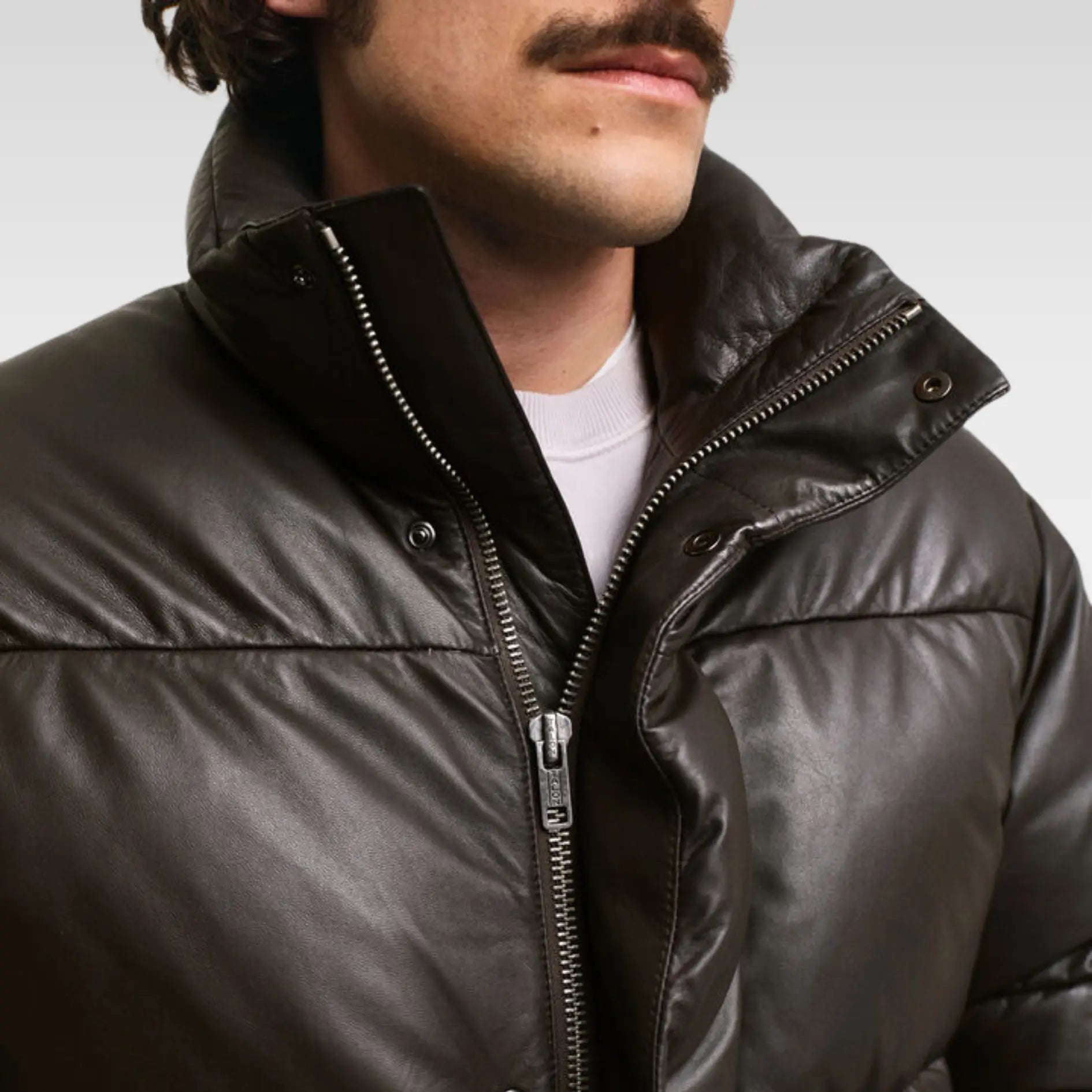 Ardin Lamb Leather Puffer Jacket