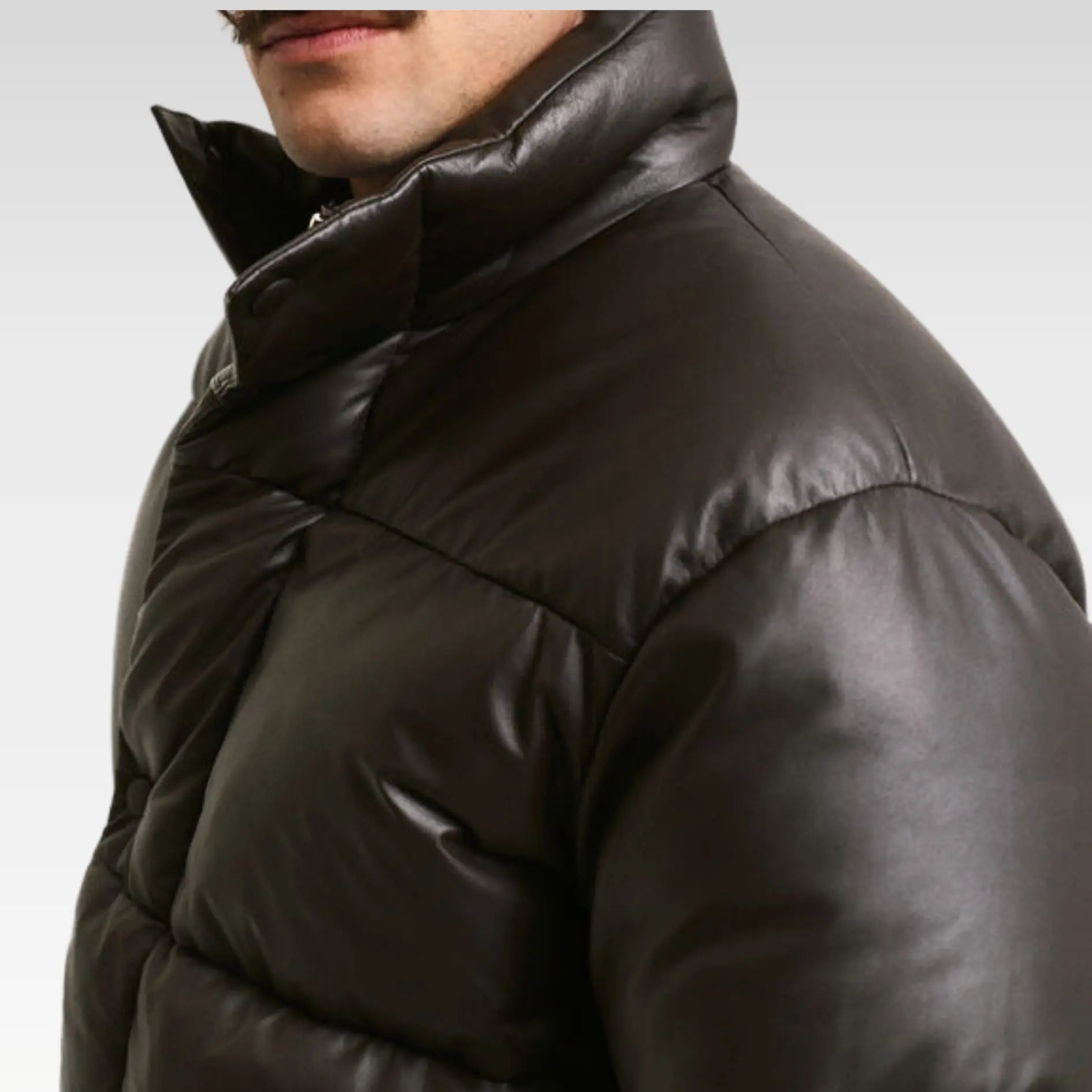 Ardin Lamb Leather Puffer Jacket