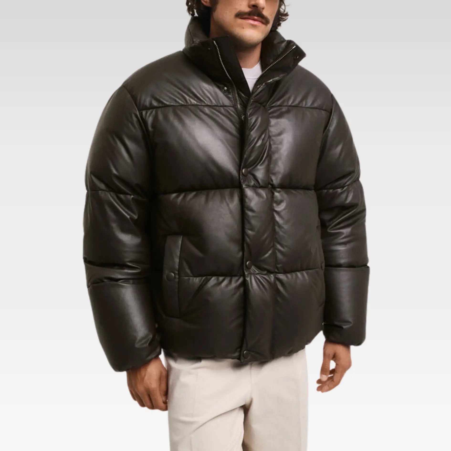 Ardin Lamb Leather Puffer Jacket