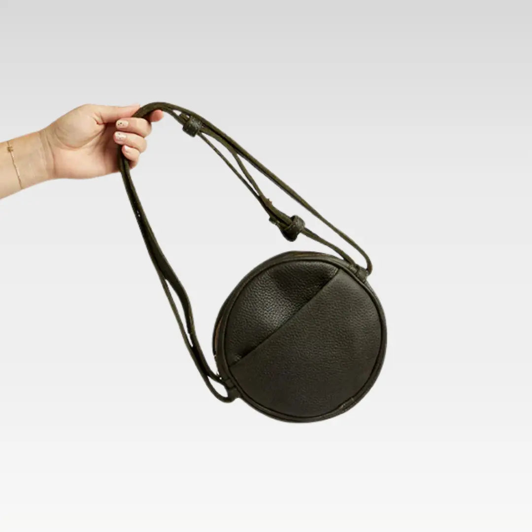 Kyah Leather Crossbody Circle Bag