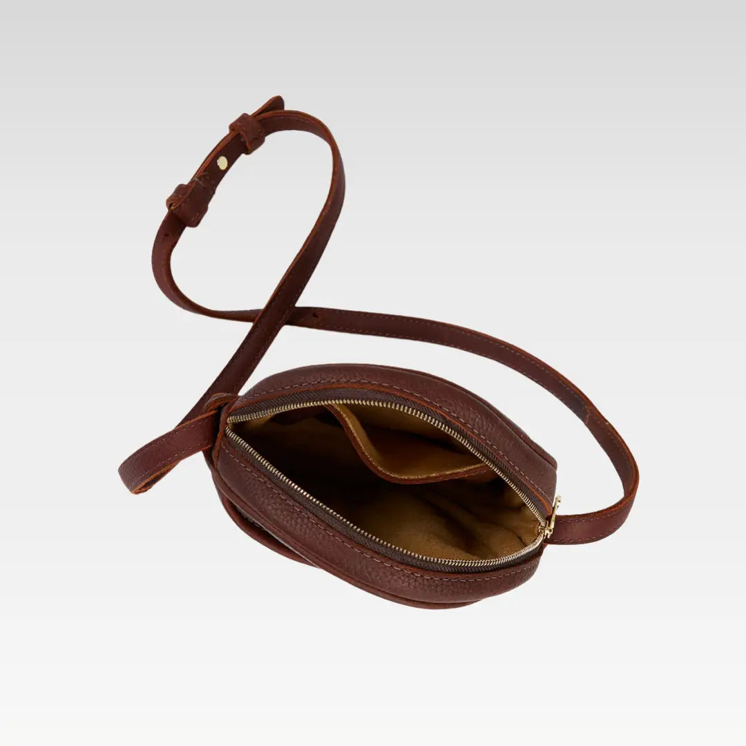 Kyah Leather Crossbody Circle Bag
