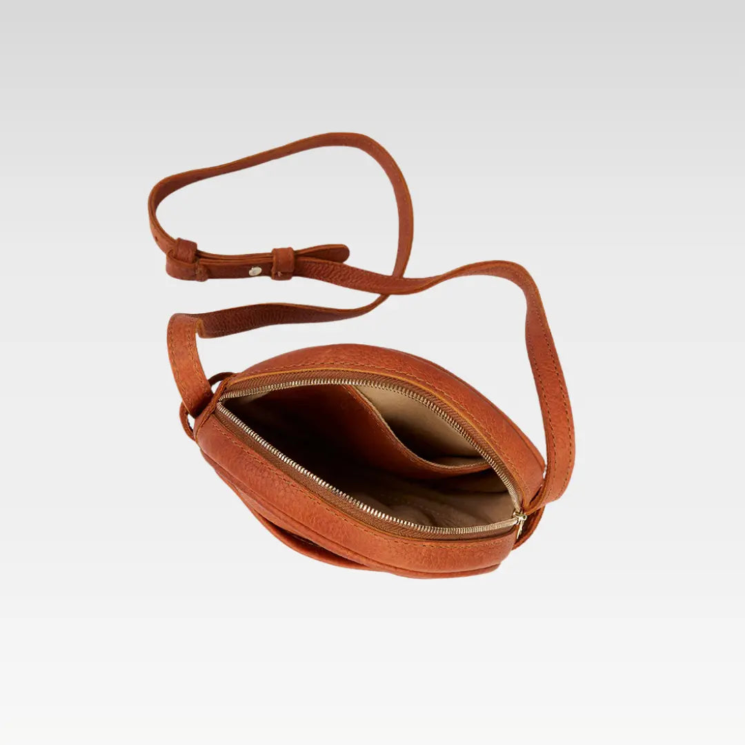 Kyah Leather Crossbody Circle Bag