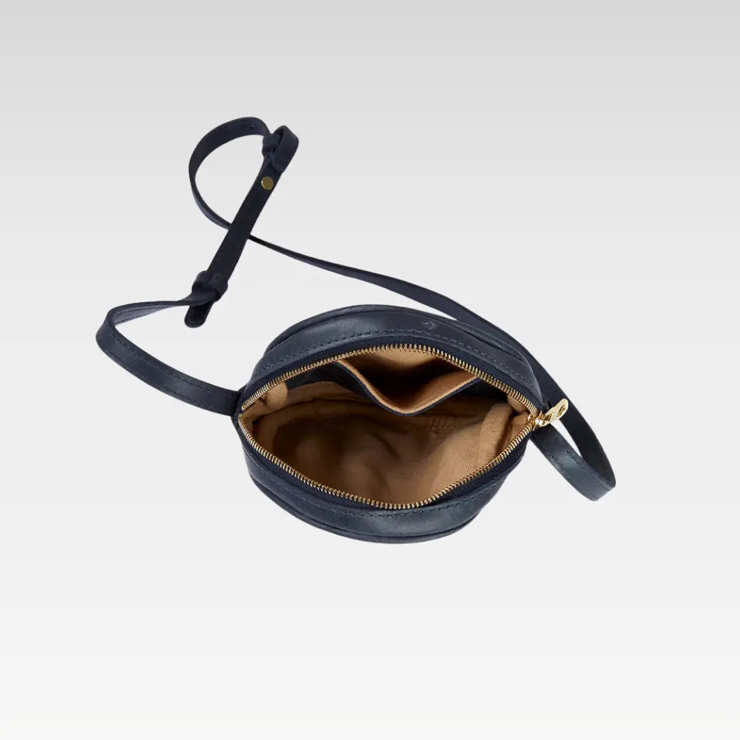 Kyah Leather Crossbody Circle Bag