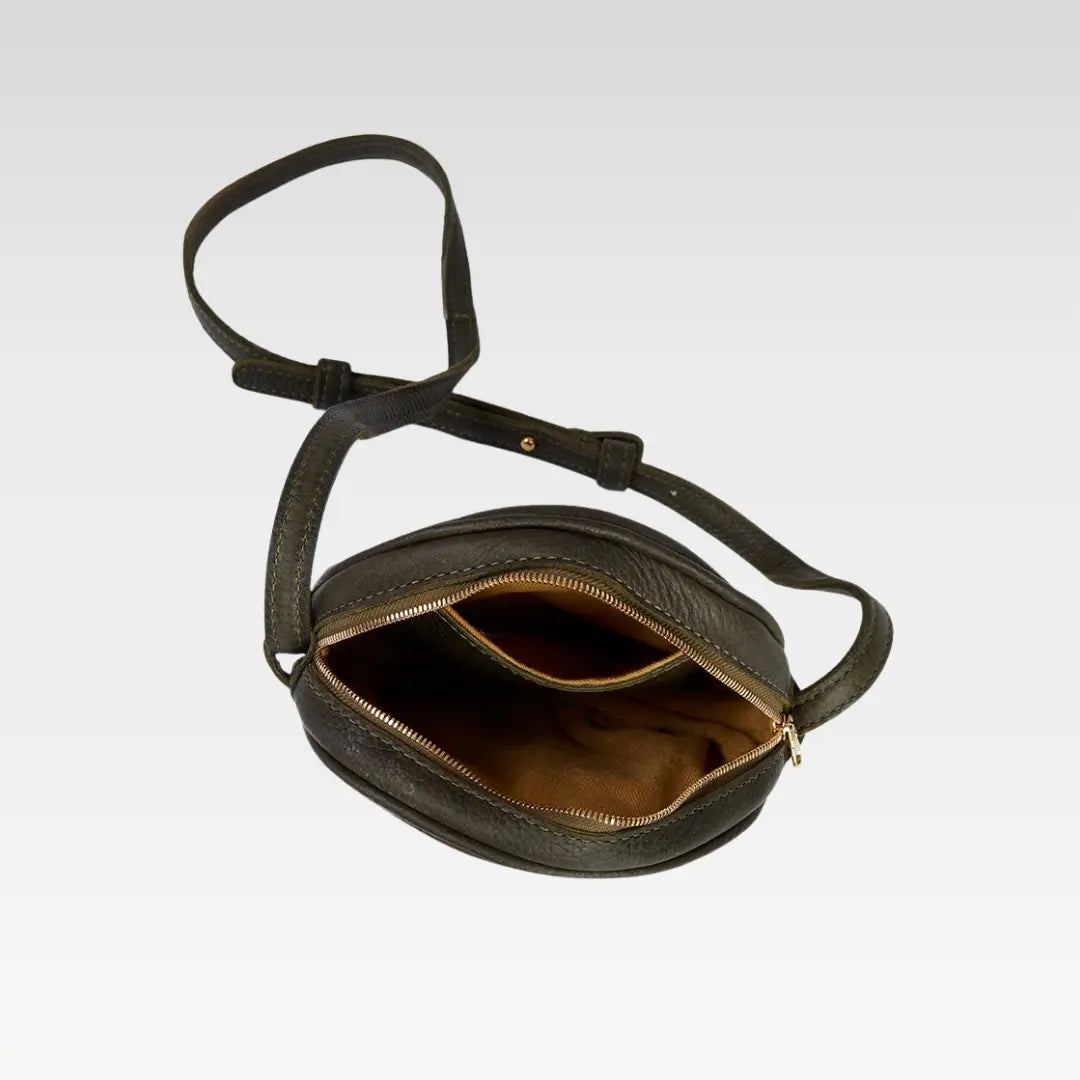 Kyah Leather Crossbody Circle Bag