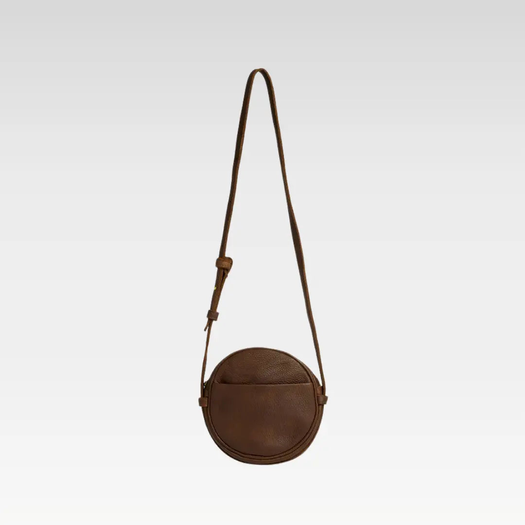Kyah Leather Crossbody Circle Bag