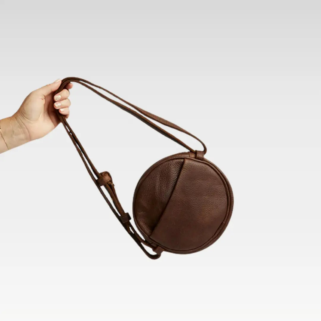 Kyah Leather Crossbody Circle Bag