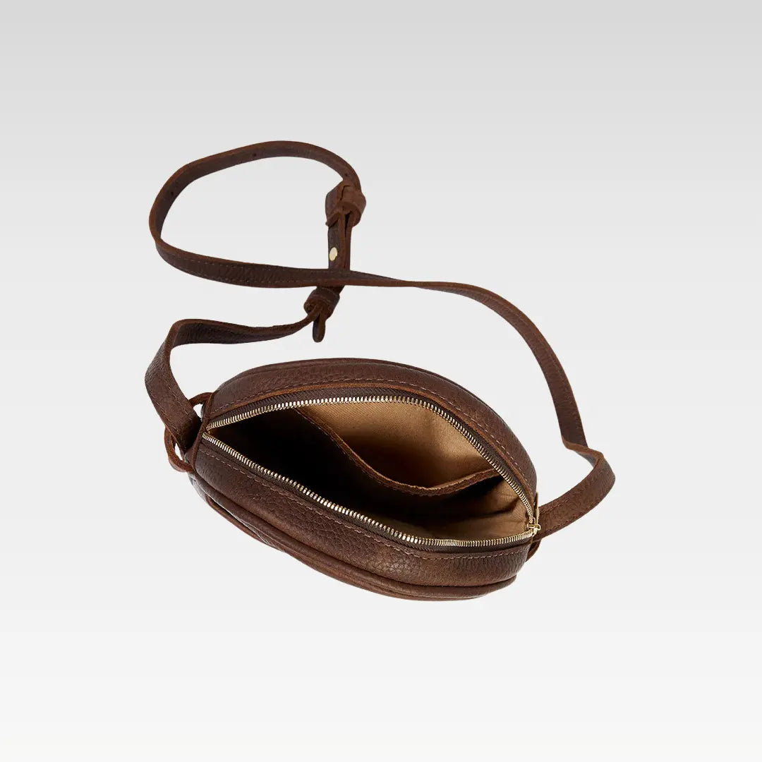 Kyah Leather Crossbody Circle Bag