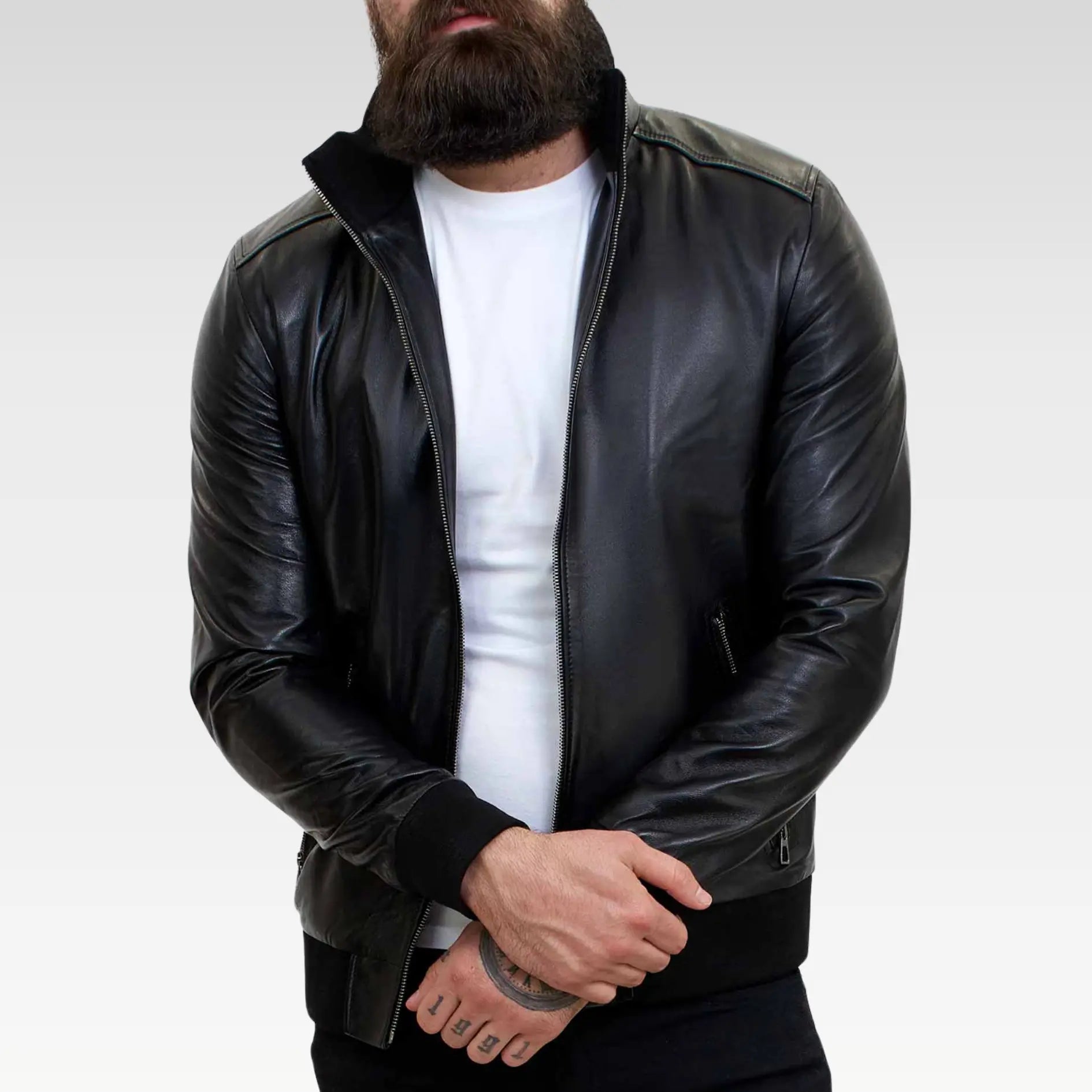 Lamb Leather Bomber Jacket for Men