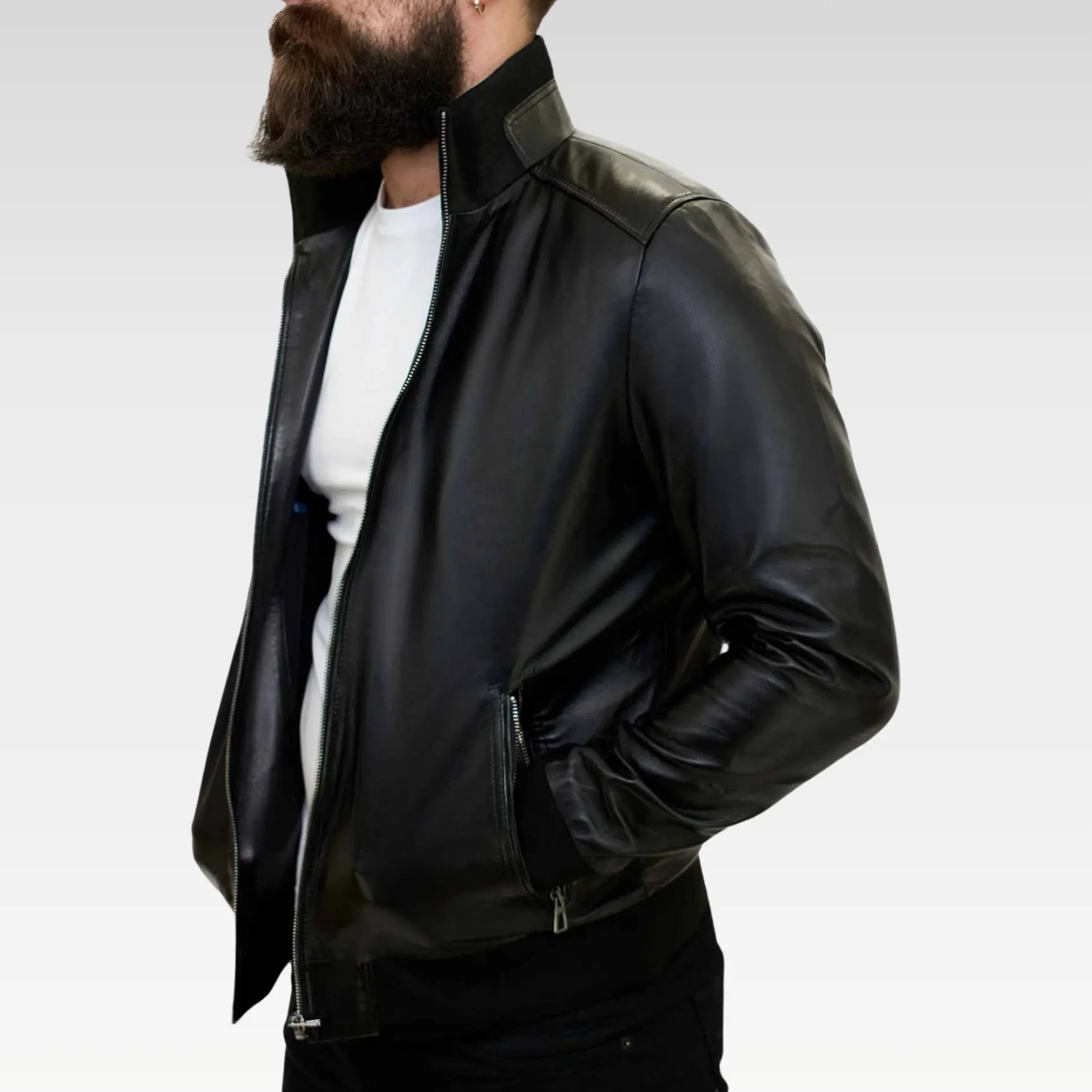 Lamb Leather Bomber Jacket for Men