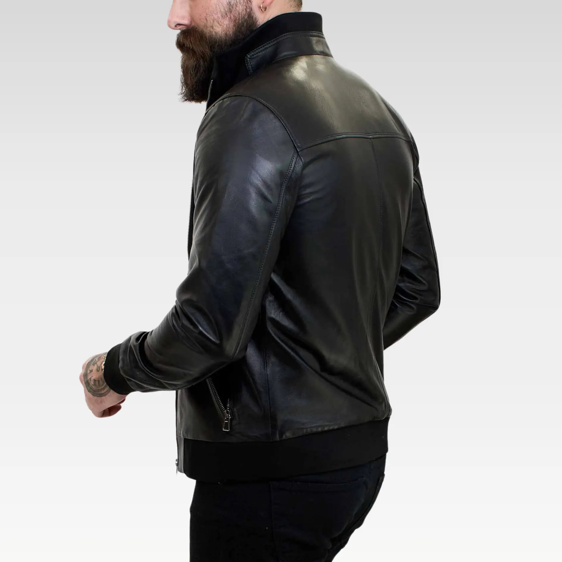 Lamb Leather Bomber Jacket for Men