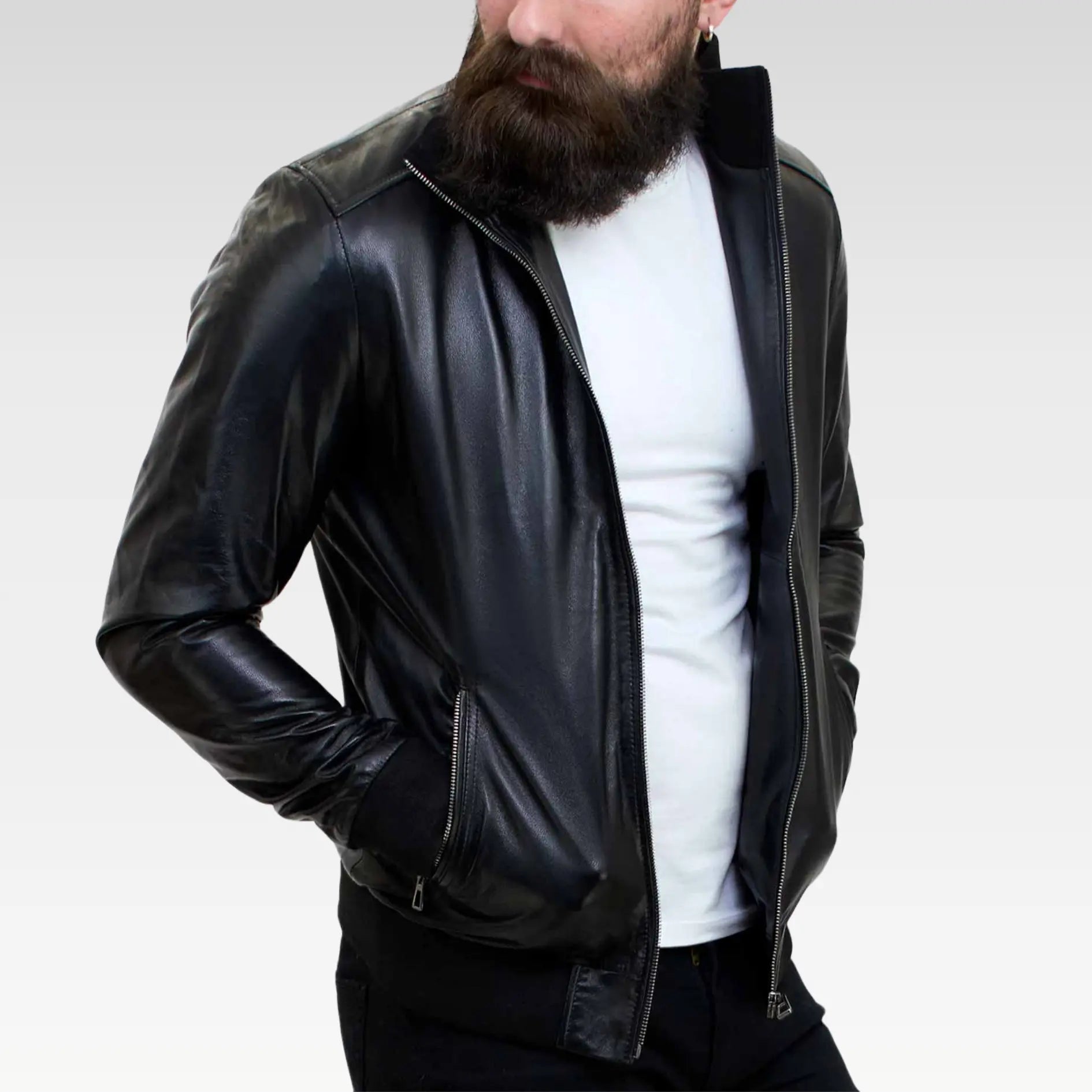 Lamb Leather Bomber Jacket for Men