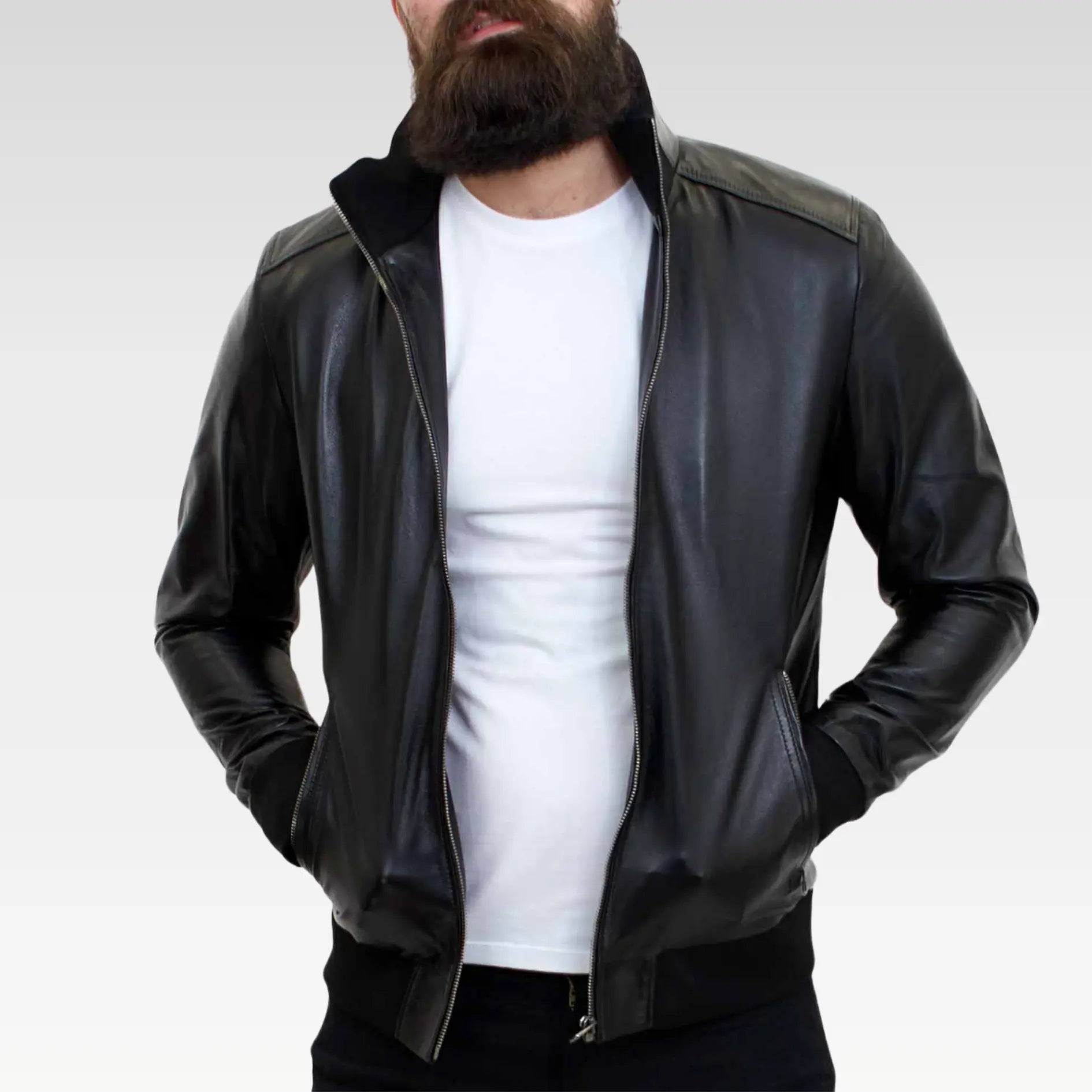Lamb Leather Bomber Jacket for Men