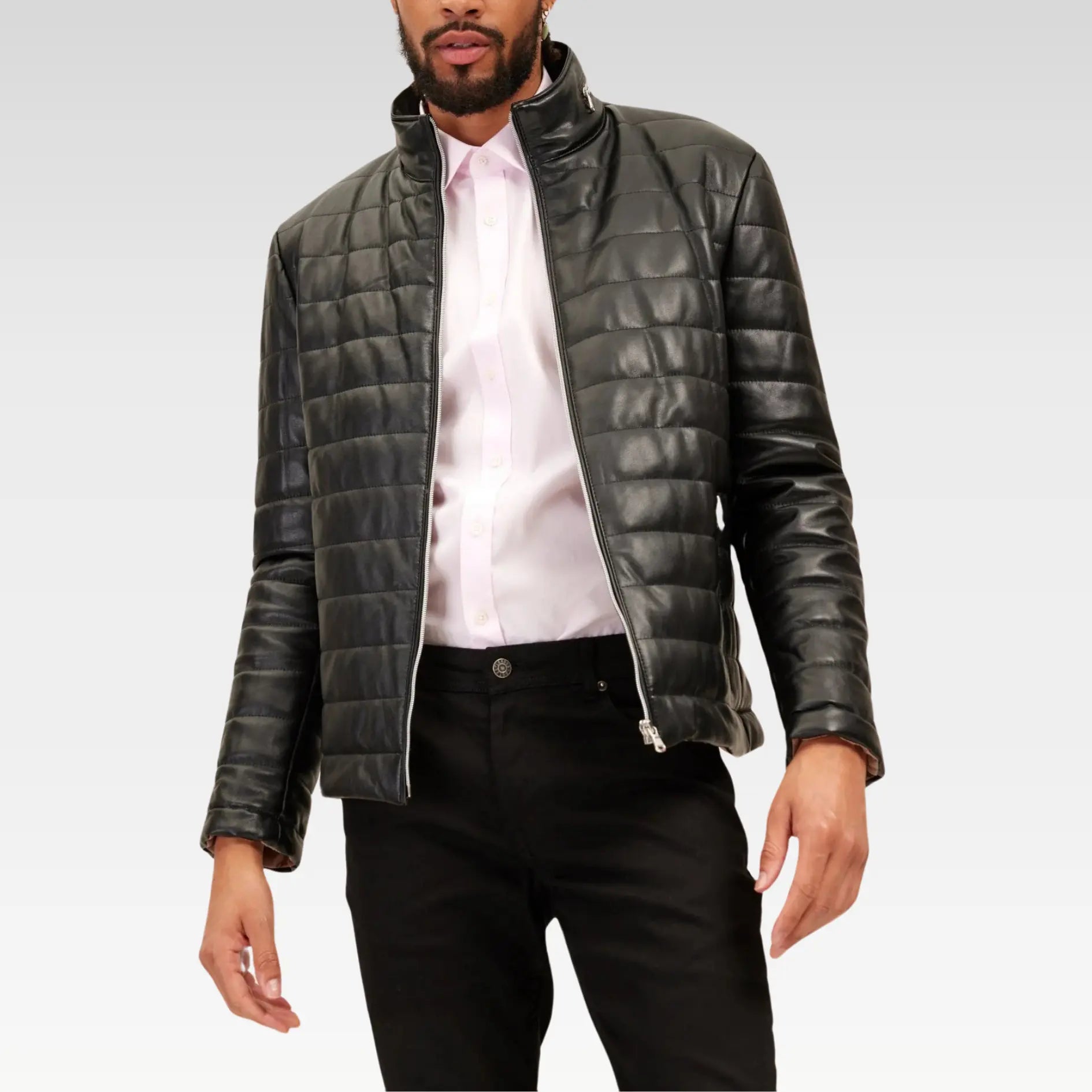 Lambskin Leather Puffer Jacket