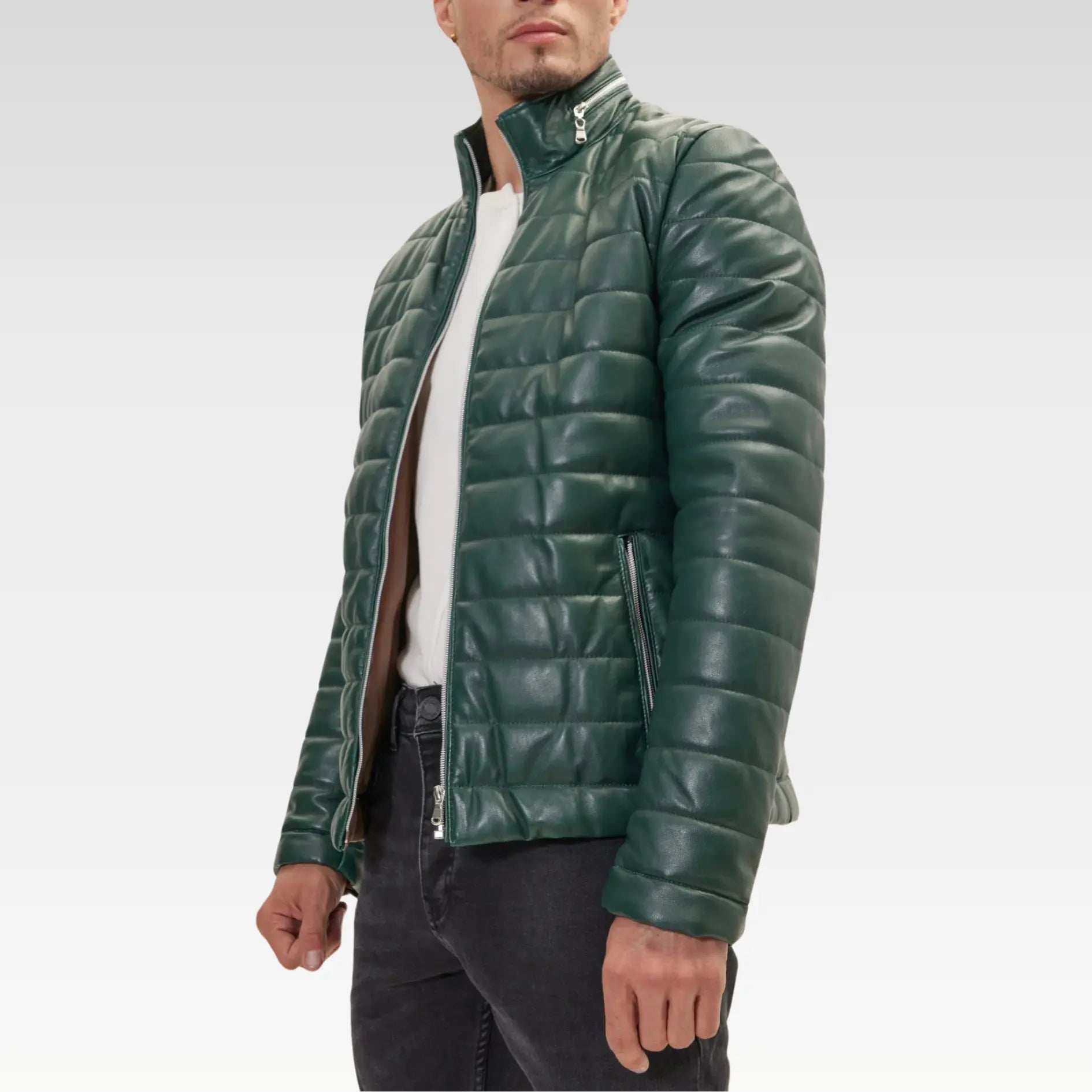 Lambskin Leather Puffer Jacket