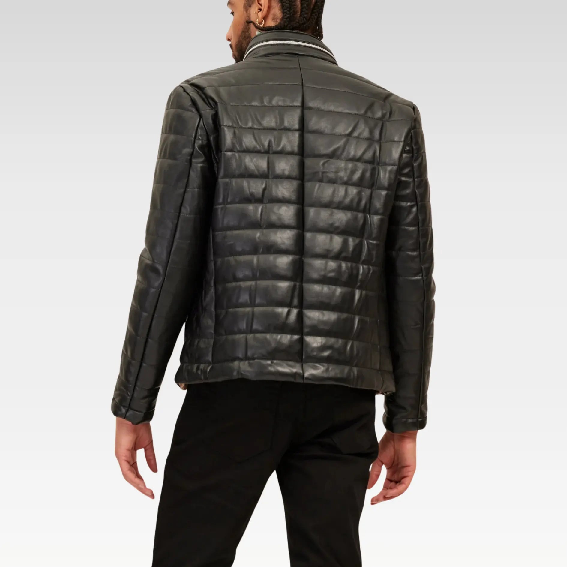 Lambskin Leather Puffer Jacket