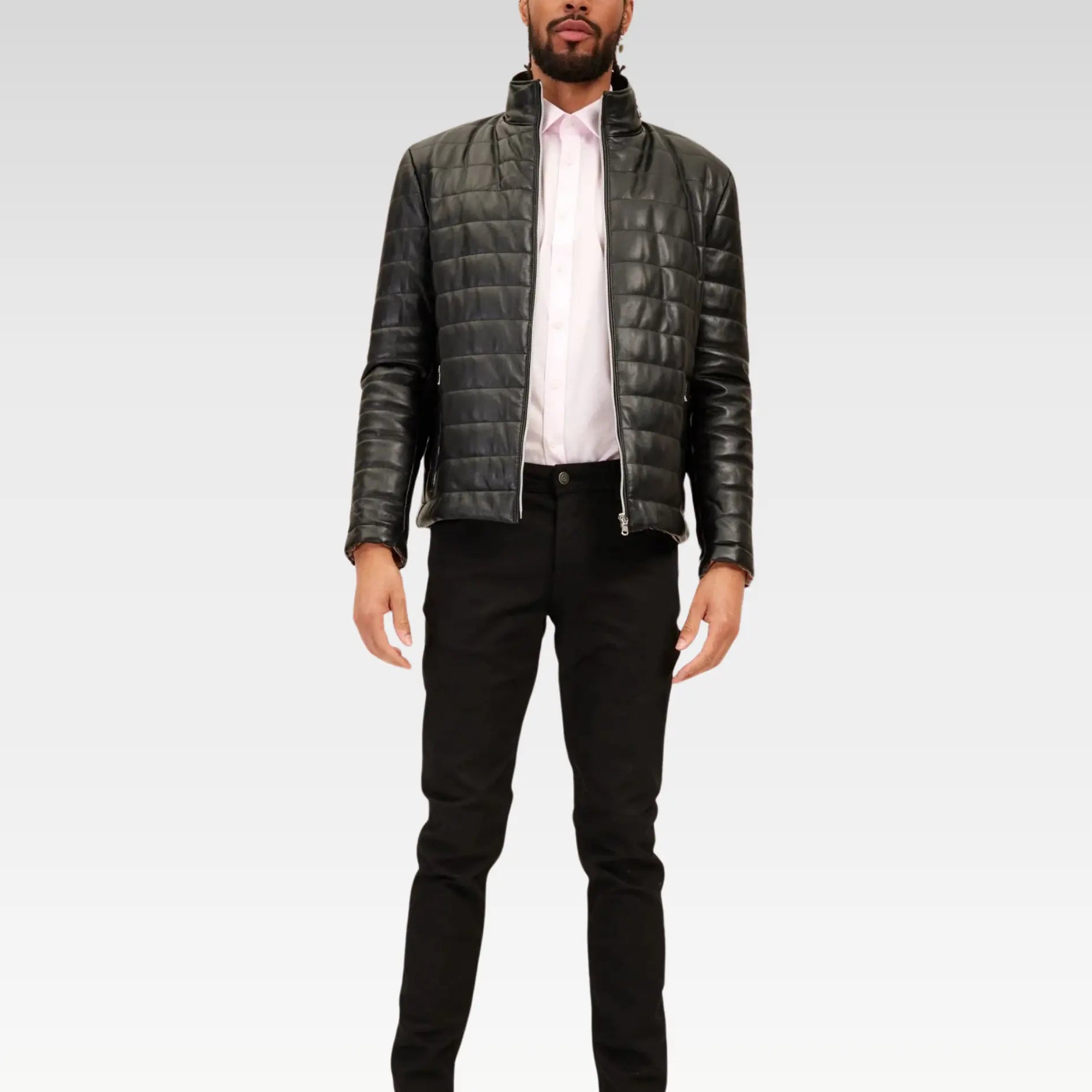 Lambskin Leather Puffer Jacket