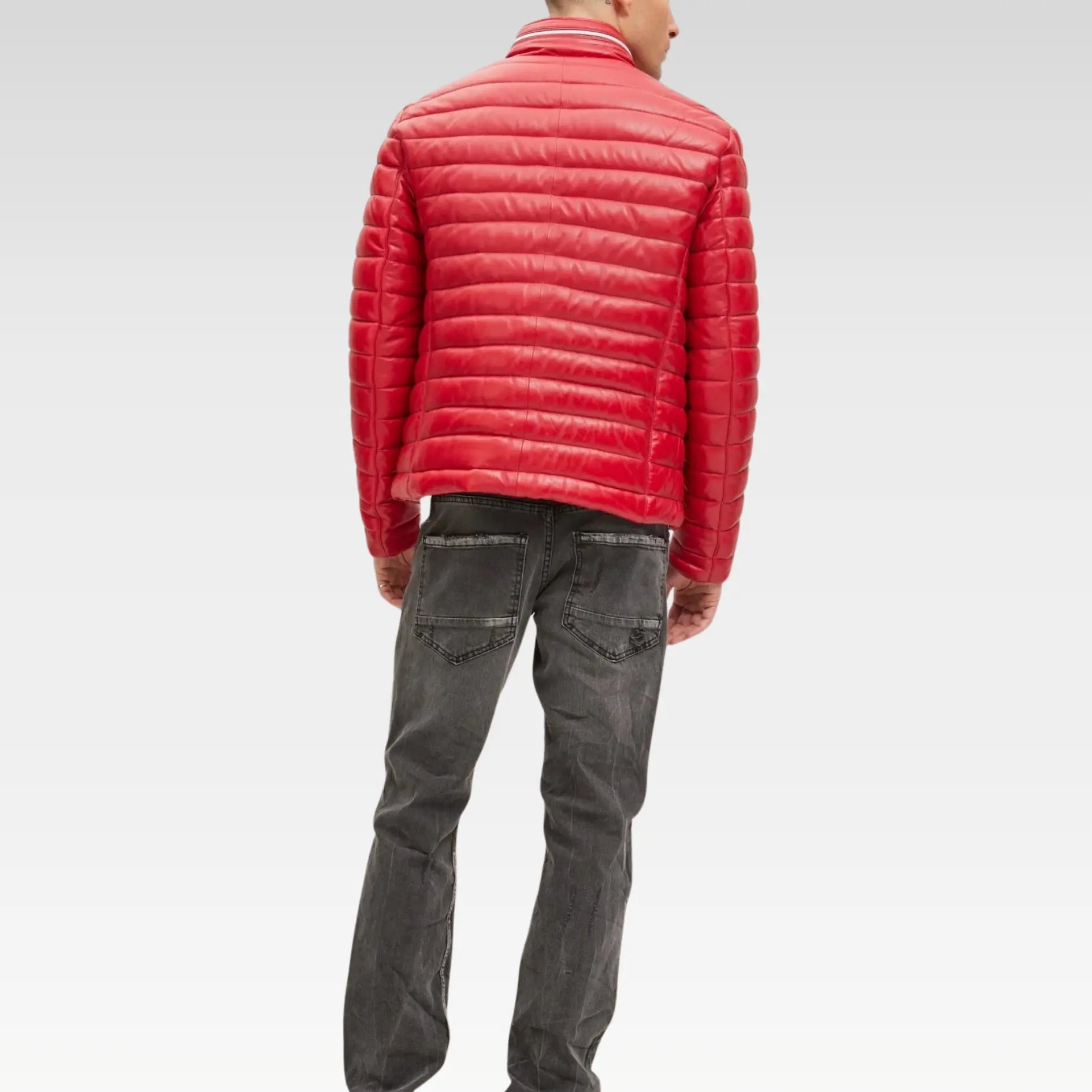 Lambskin Leather Puffer Jacket