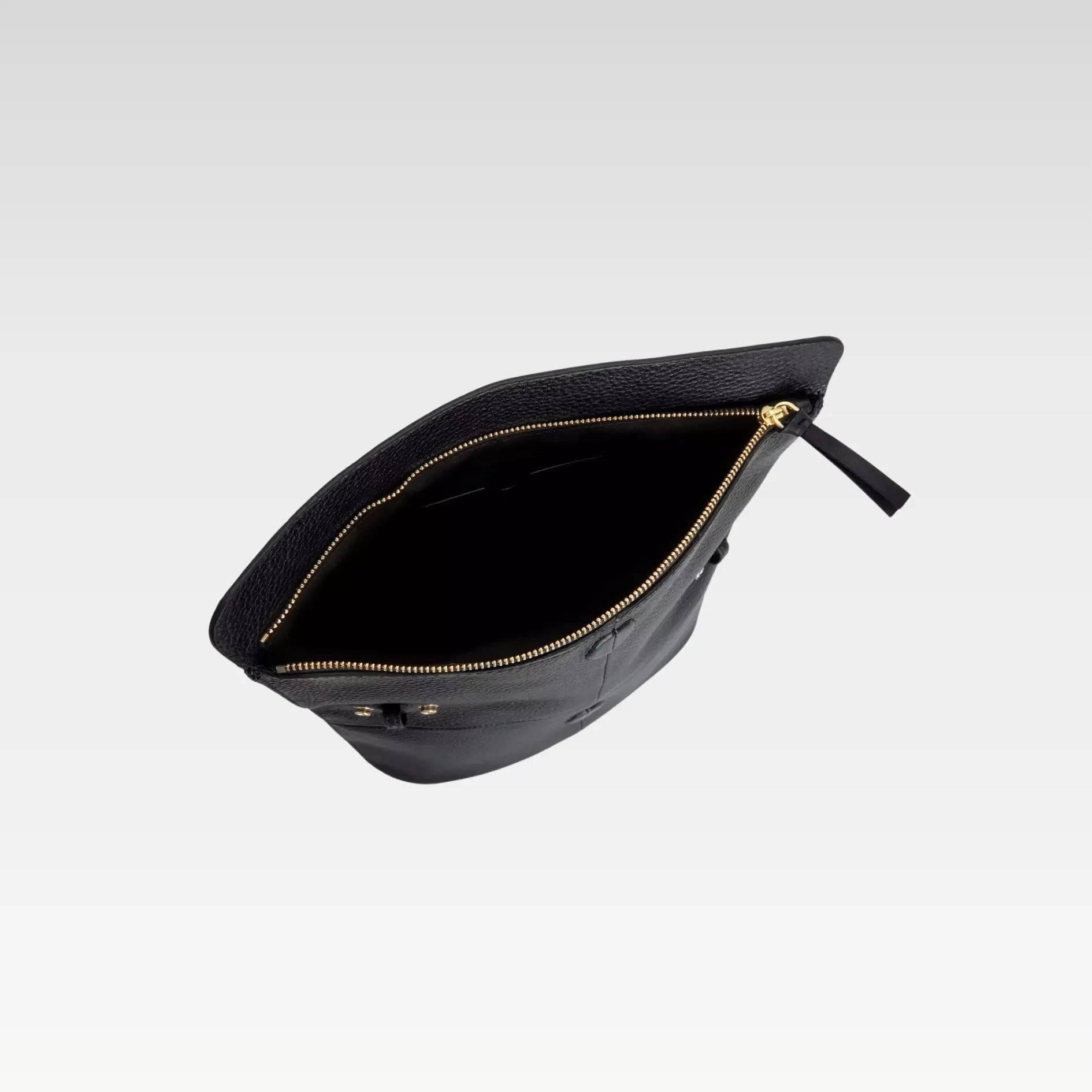 Leather Mistry Large Clutch Bag -  Black