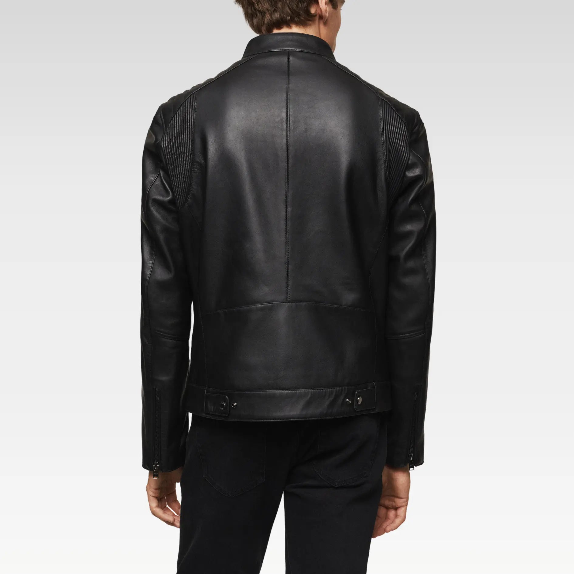 Bovshe Leather Biker Jacket