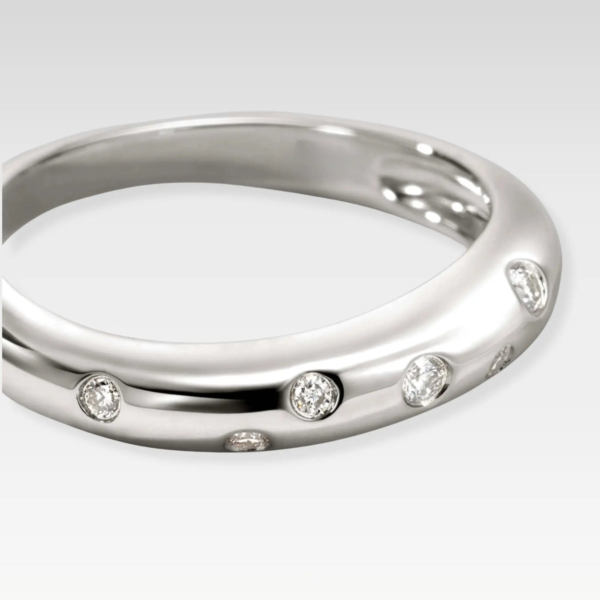 Luna Wave CZ Sterling Silver Band Ring
