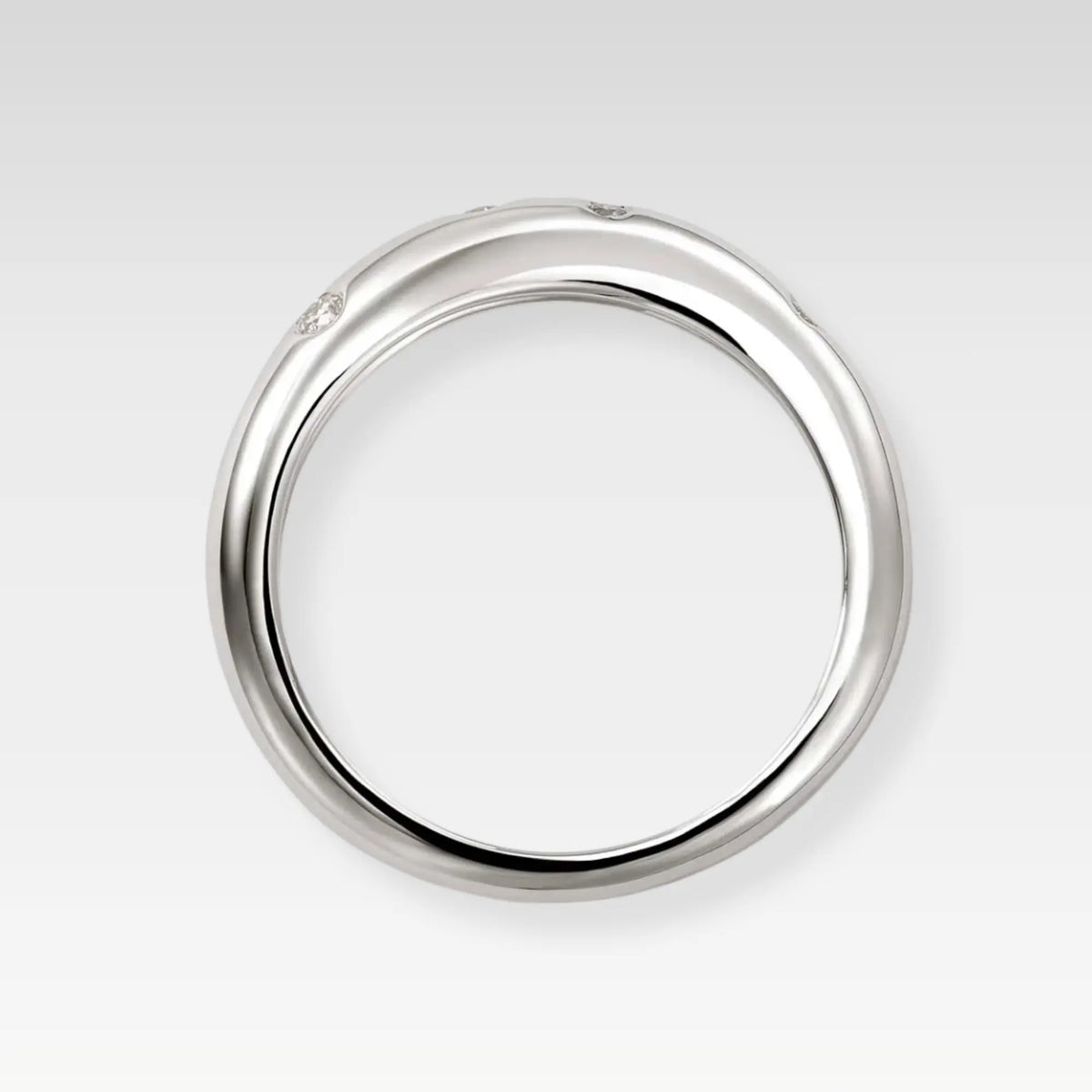 Luna Wave CZ Sterling Silver Band Ring