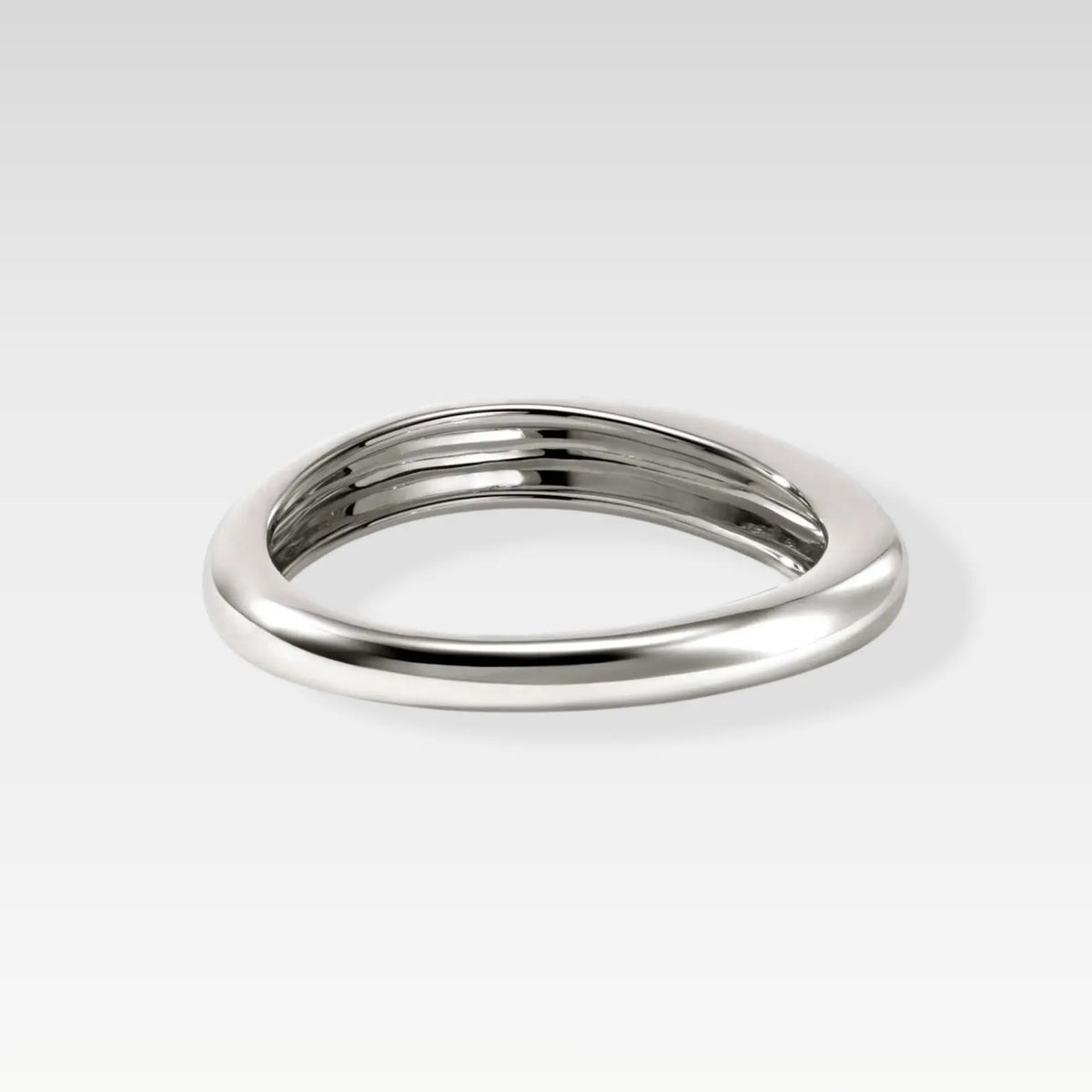 Luna Wave CZ Sterling Silver Band Ring