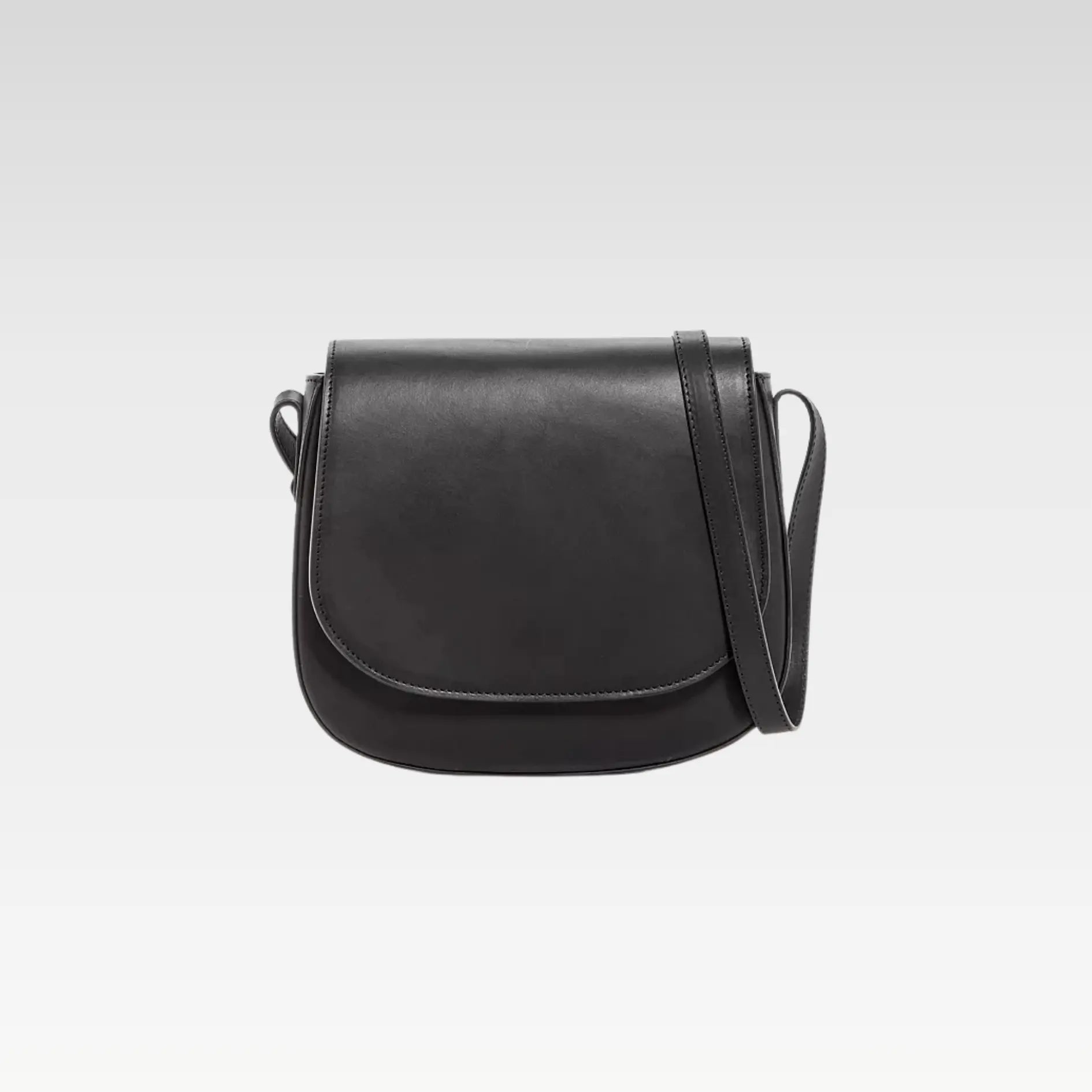 Black Classic Leather Crossbody