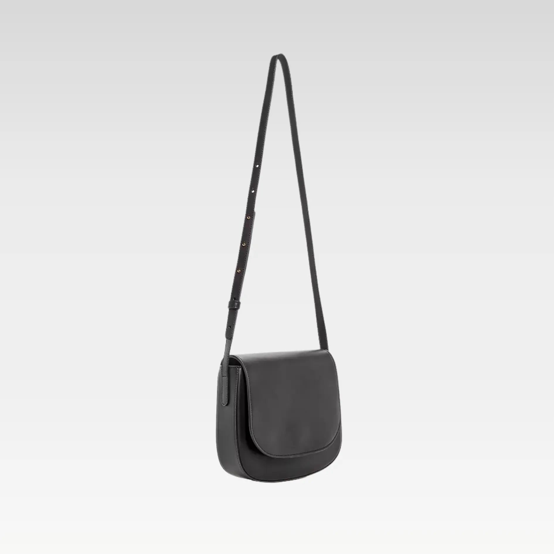 Black Classic Leather Crossbody