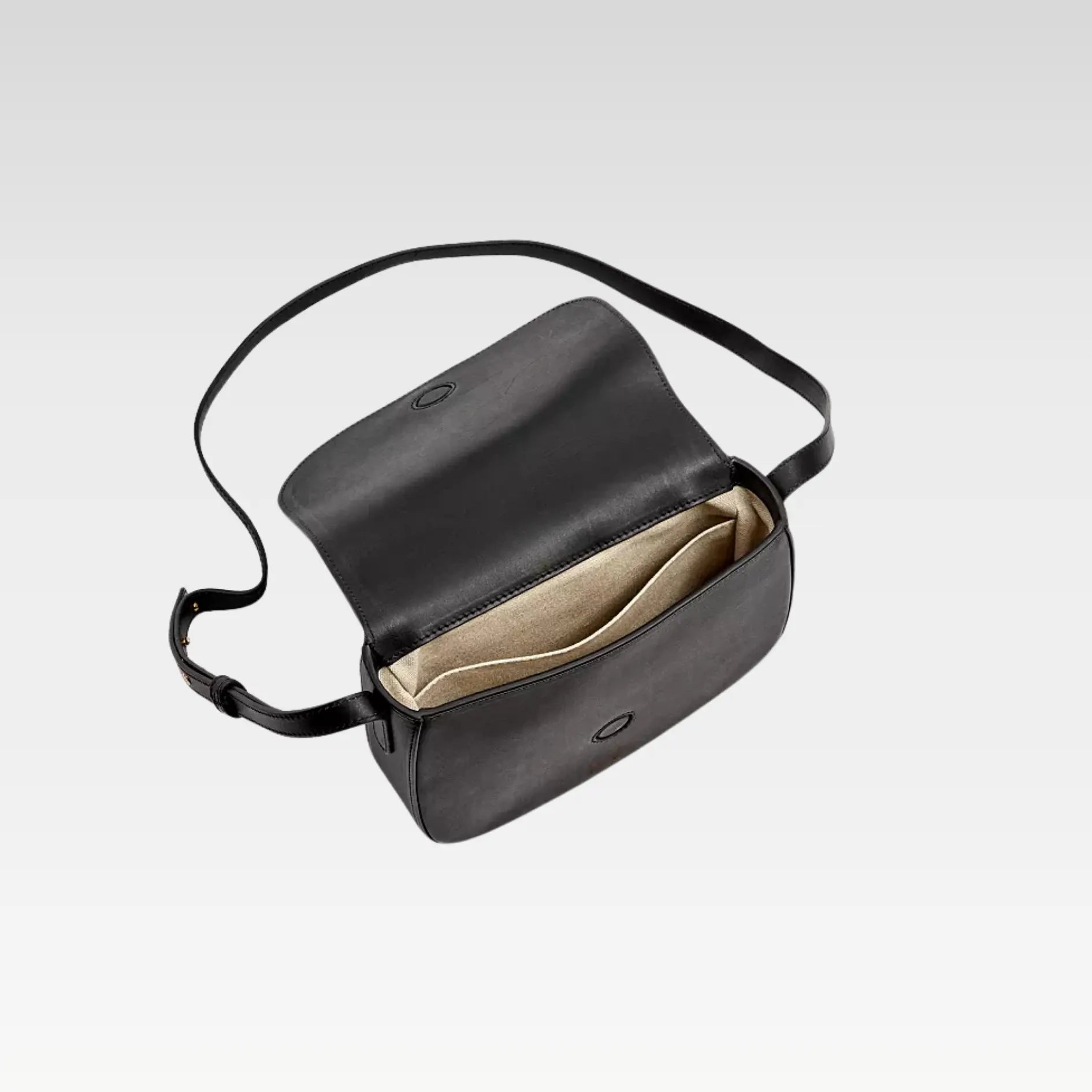 Black Classic Leather Crossbody