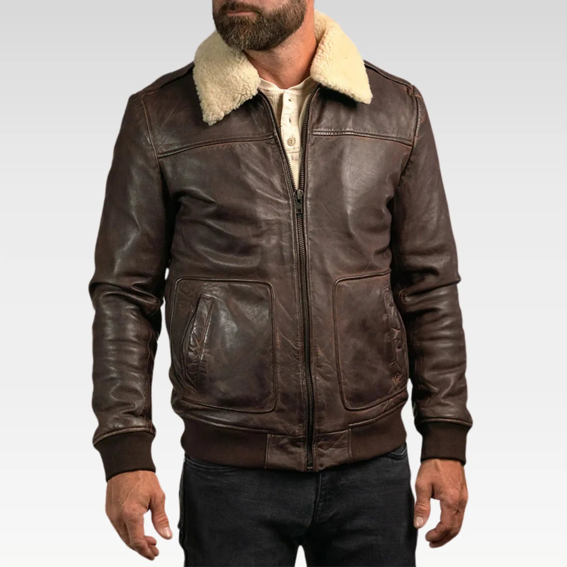 Maverick Leather Bomber Jacket