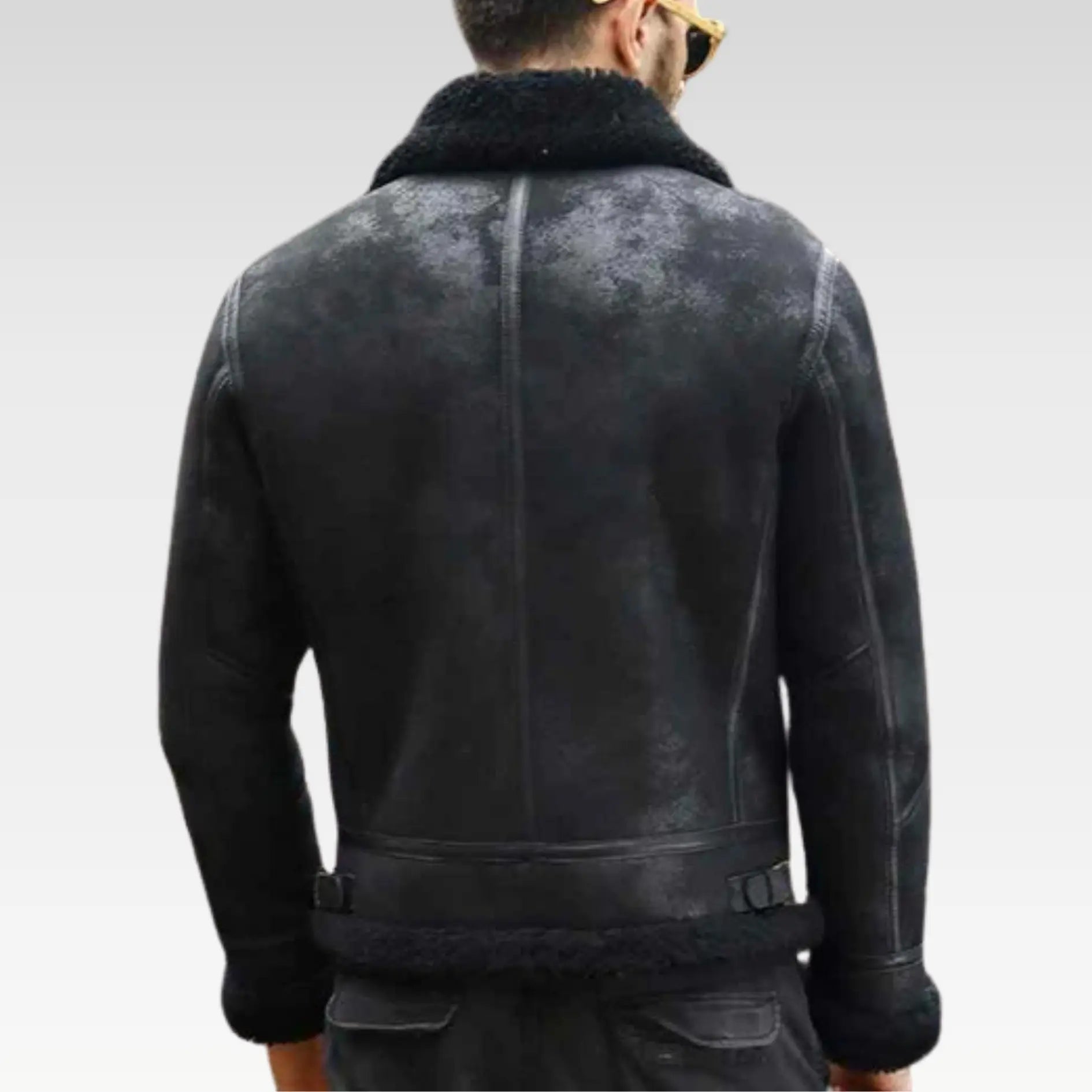 Men B3 Bomber Shearling Sheepskin Real Leather Aviator Jackets