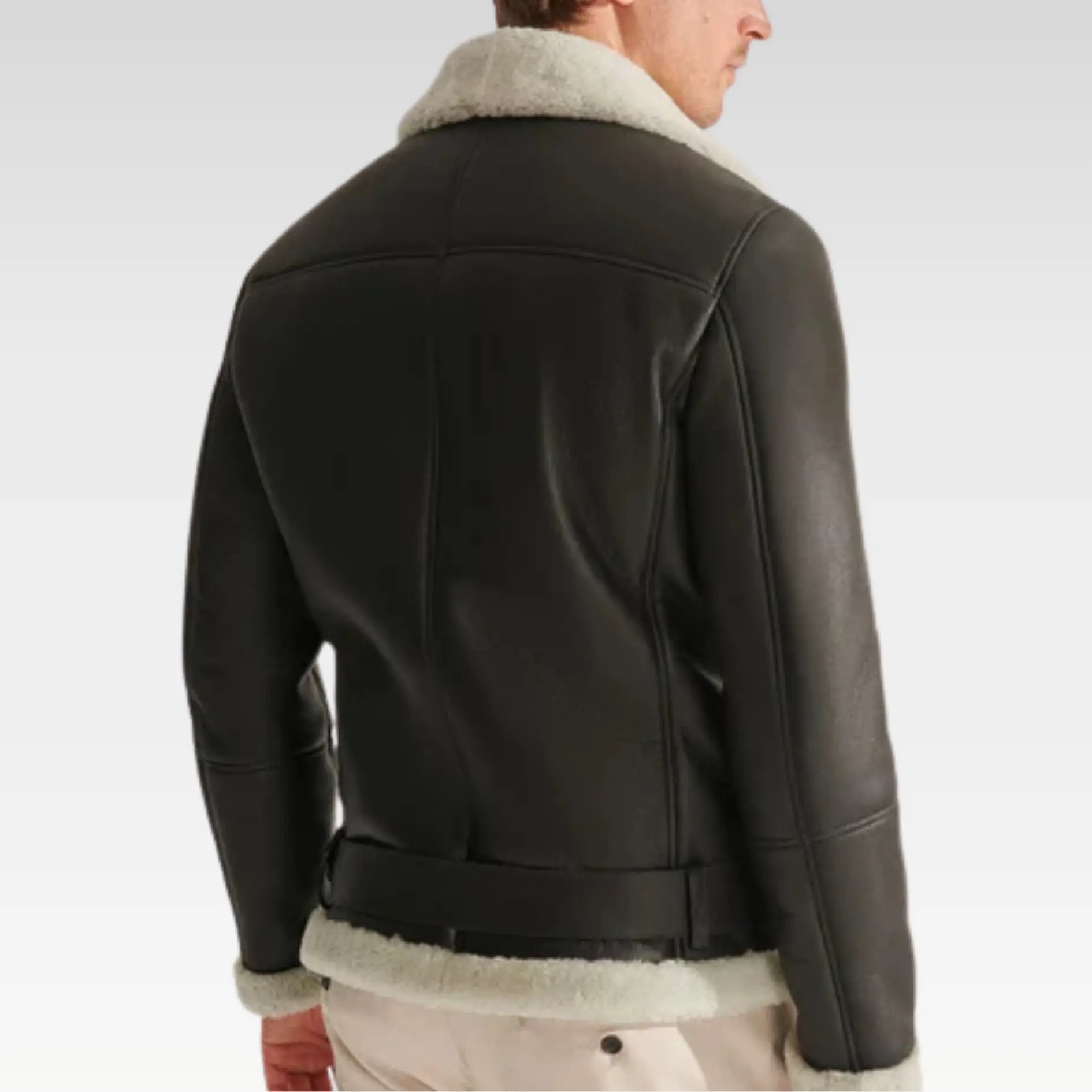 Men's RAF Black B3 Sheepskin Shearling Aviator Jacket