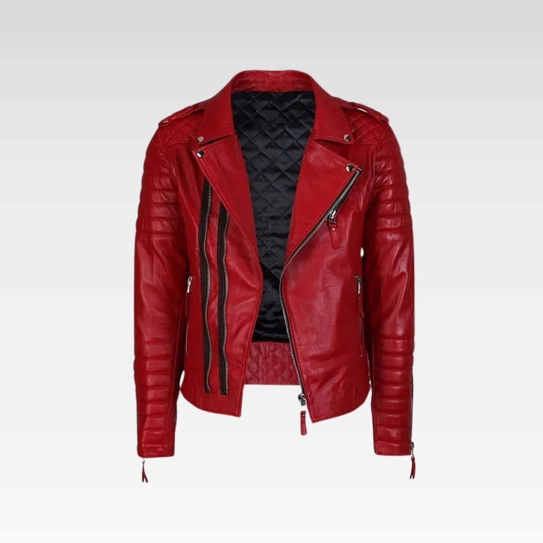 Men’s Stylish Quilted Slim Fit Biker Leather Jacket